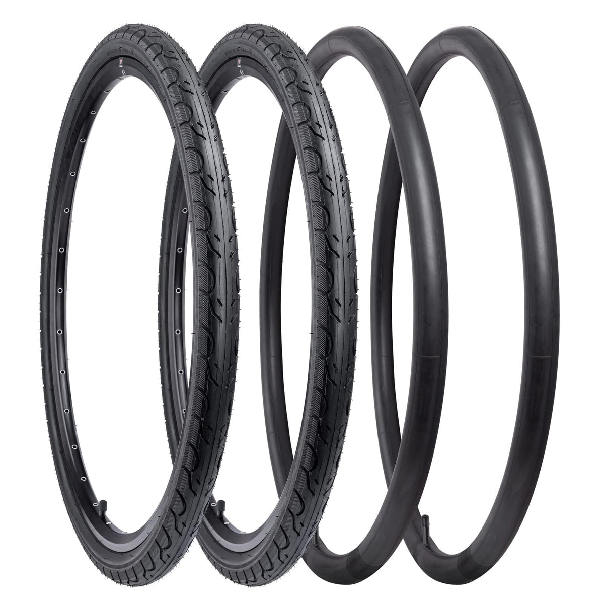 YunSCM 2-PCS 700C Road Bike Tyres 700x28C ETRTO 28-622 and Bike Inner Tubes 700x25/32C FV60mm Presta Valve Compatible with 700x25c 700x28c 700x30c