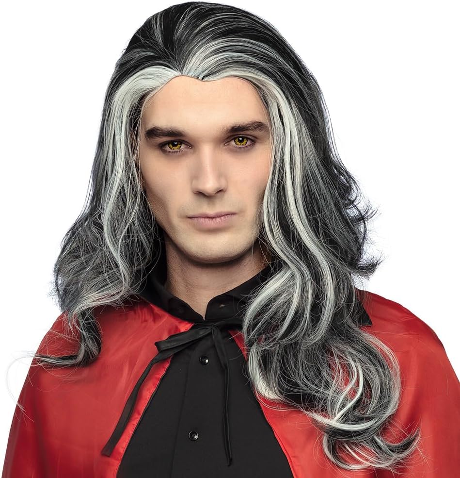 Boland Louis Vampire Wig Black and Grey -New but open damaged box