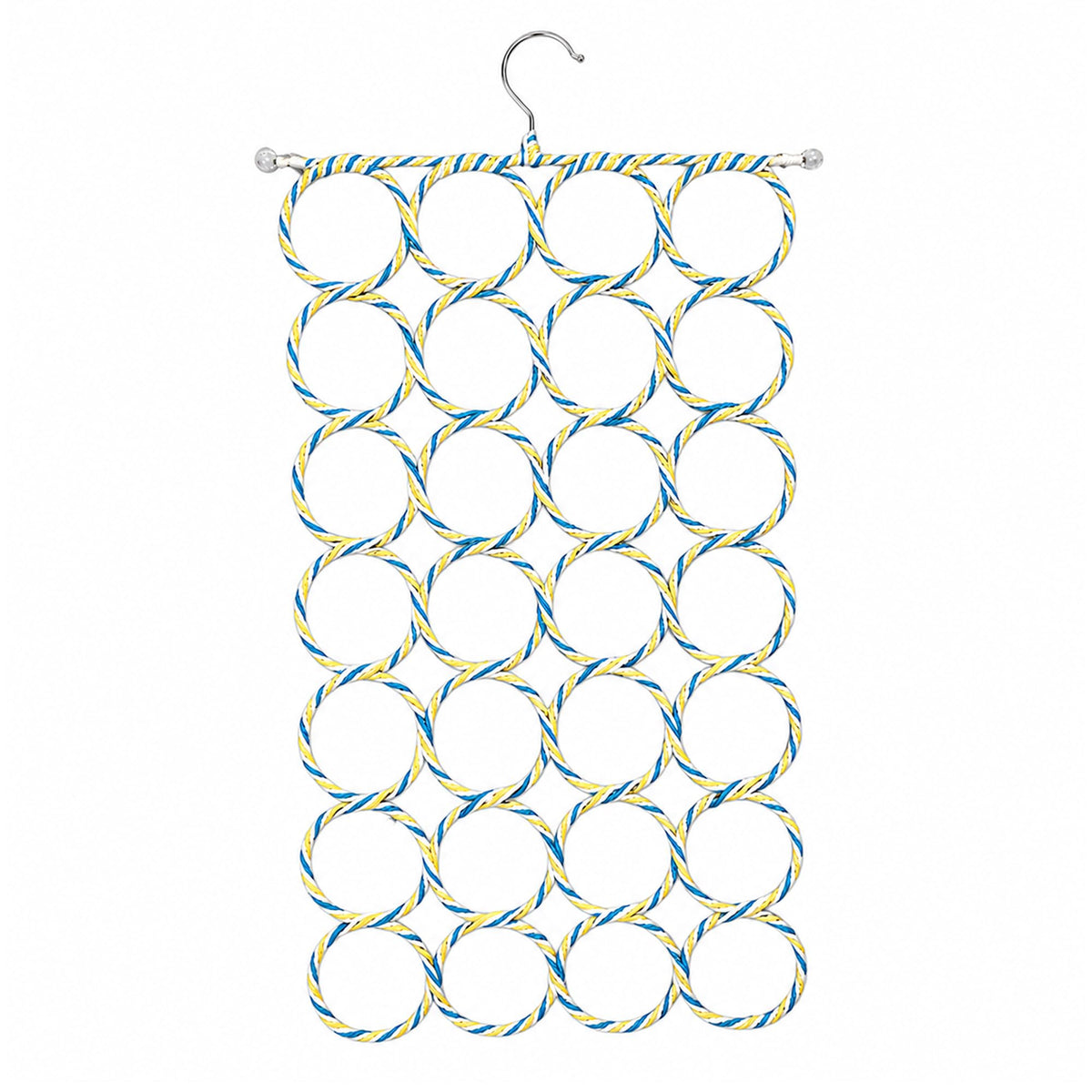 SystemsEleven Complement Shawls Hanger Belt Scarves Tie Rings Wardrobe Organizer Hooks Scarf Hangers Space Savers Foldable Scarfs Hanger with 28 Ring