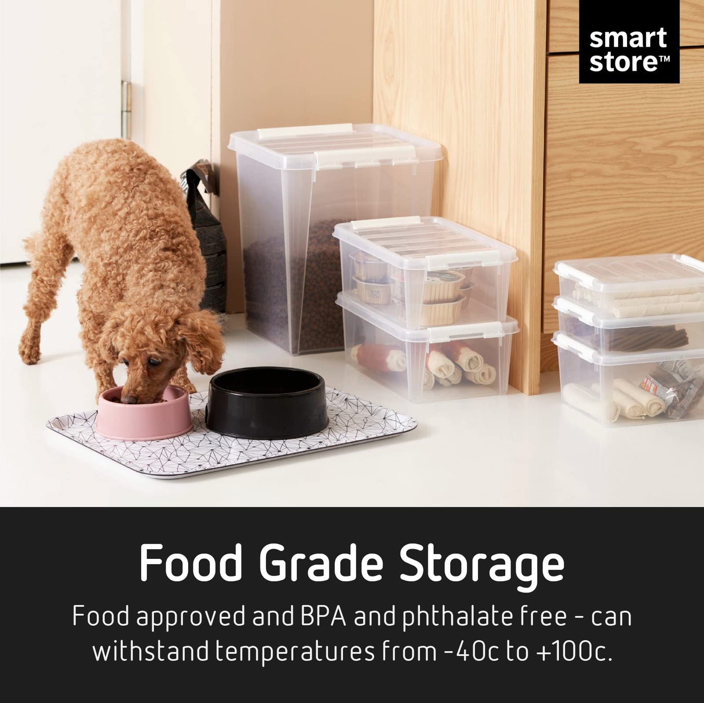 SmartStore 3.6L Small Plastic Storage Boxes With Lids - Set of 8 - Transparent - Stackable And Nestable - 10 Year Guarantee- Food Safe And BPA Free