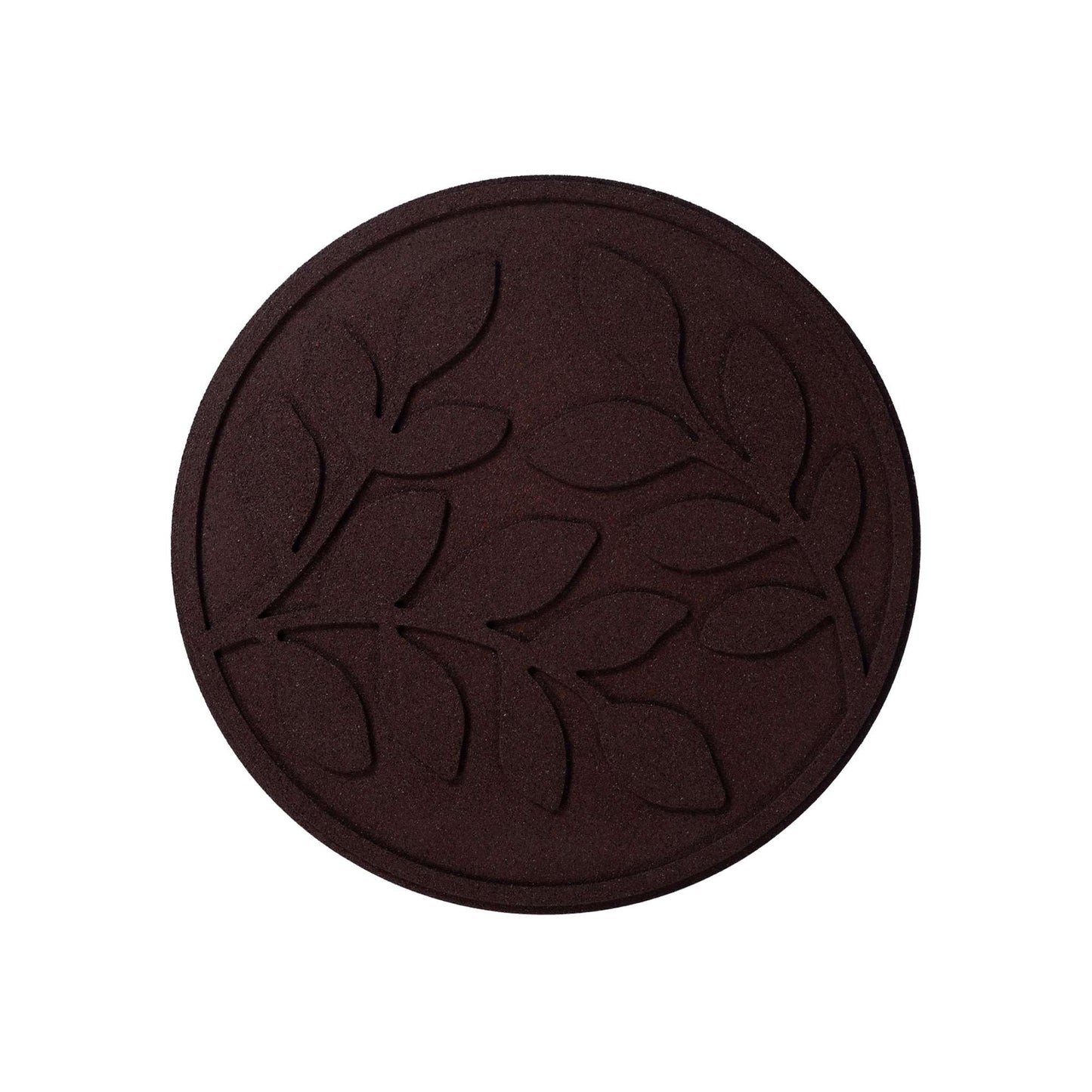 Nicoman Garden Recycled Stepping Stones Scroll with LEAF design, Reversible and Rubber Hard Wearing (Set of 4, Earth)