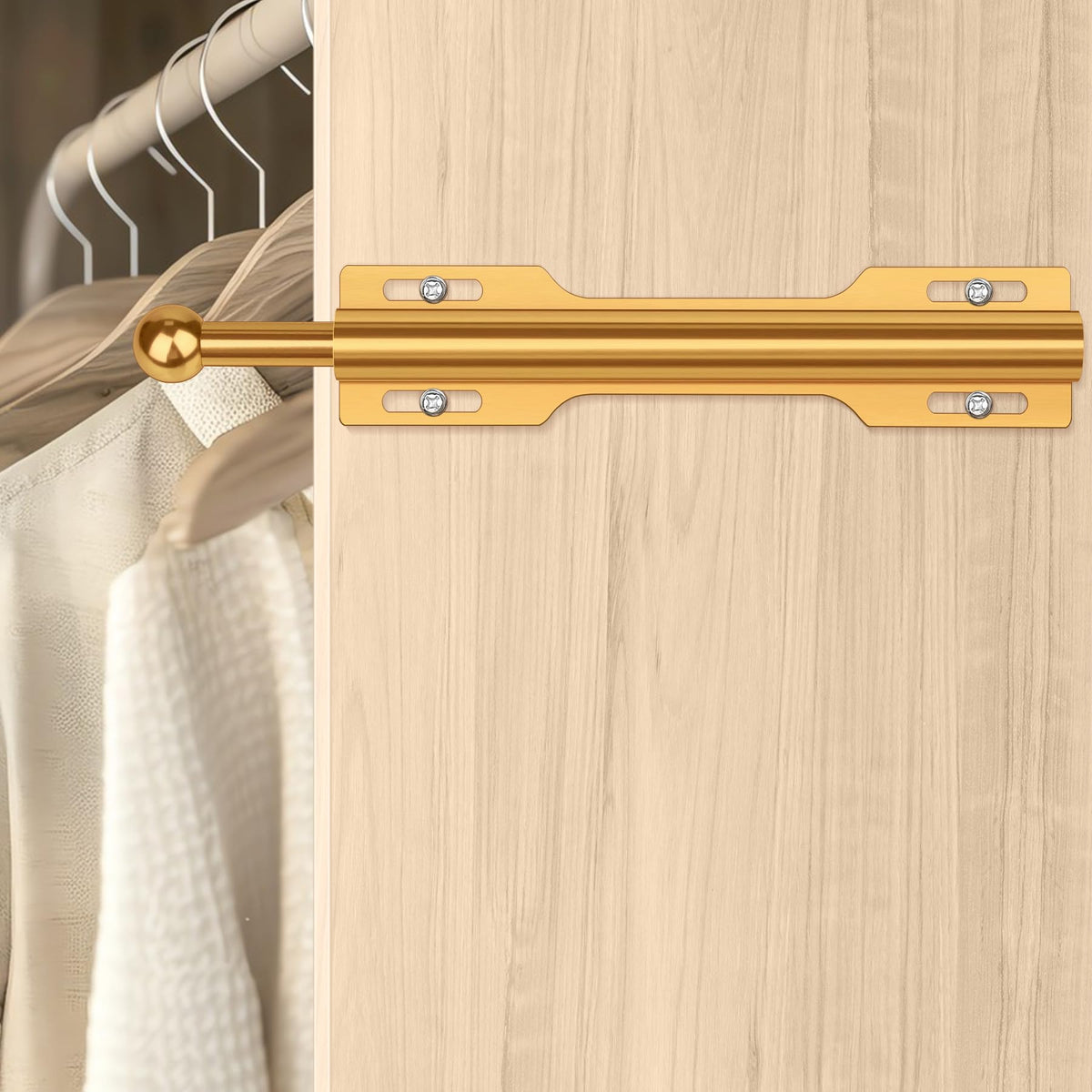 FIRJOY Valet Rod for Closet Pull Out (Gold)