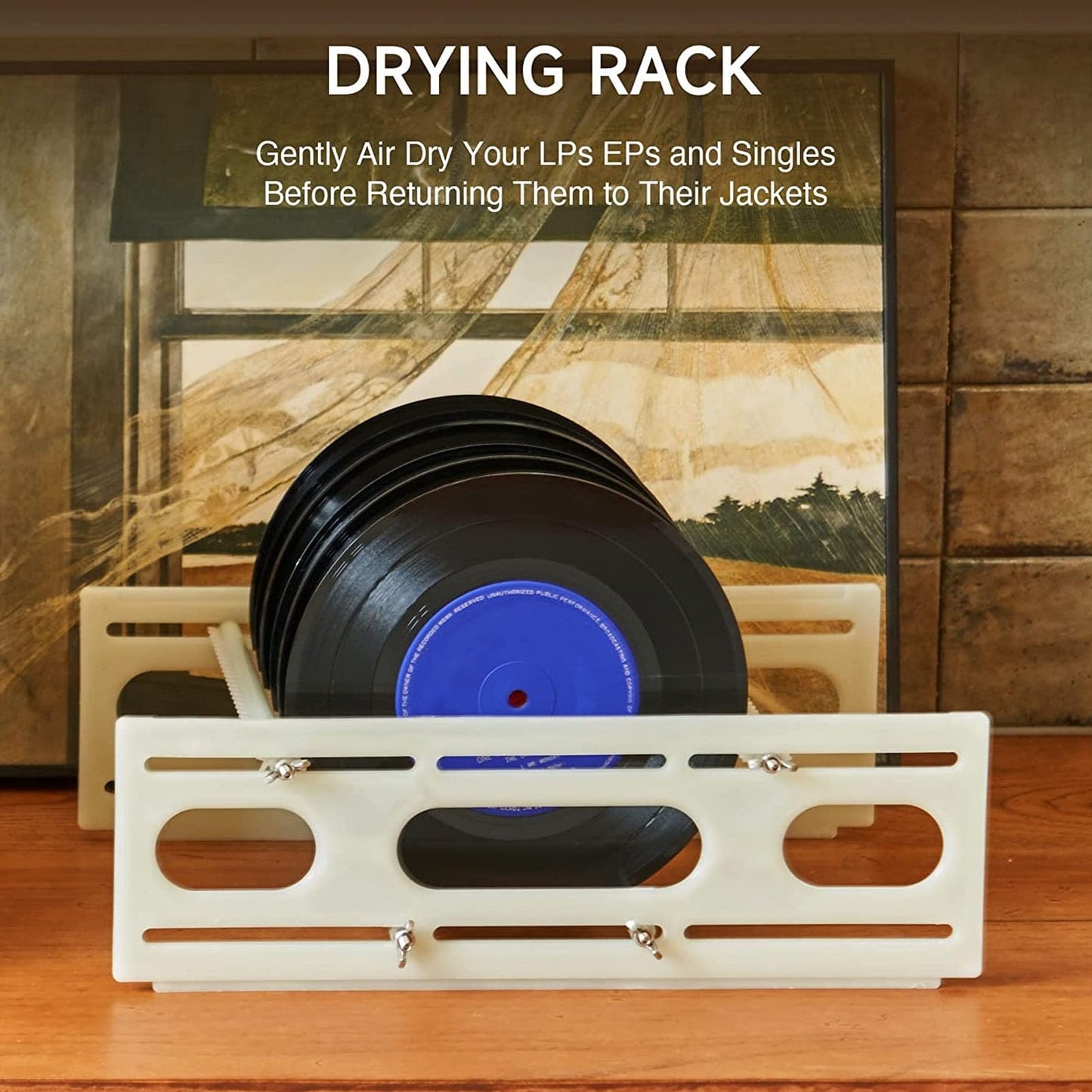 Record Drying Rack, Record Storage Holder Stand Large Capacity Record Display Stand Can Stack Up 36 Discs, Turntables