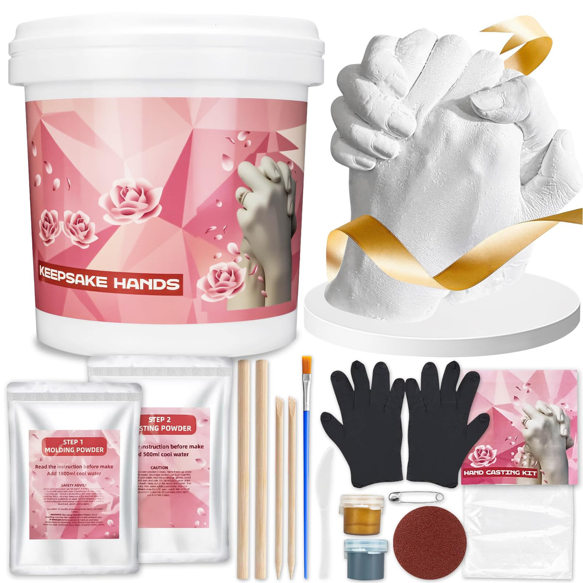 BSTGEKELY Hands Casting Kit, Hand Moulding Kit, Holding Hand Mold Kit for Couple, Anniversary Wedding Gifts, Birthday Gifts, Couples Gifts,