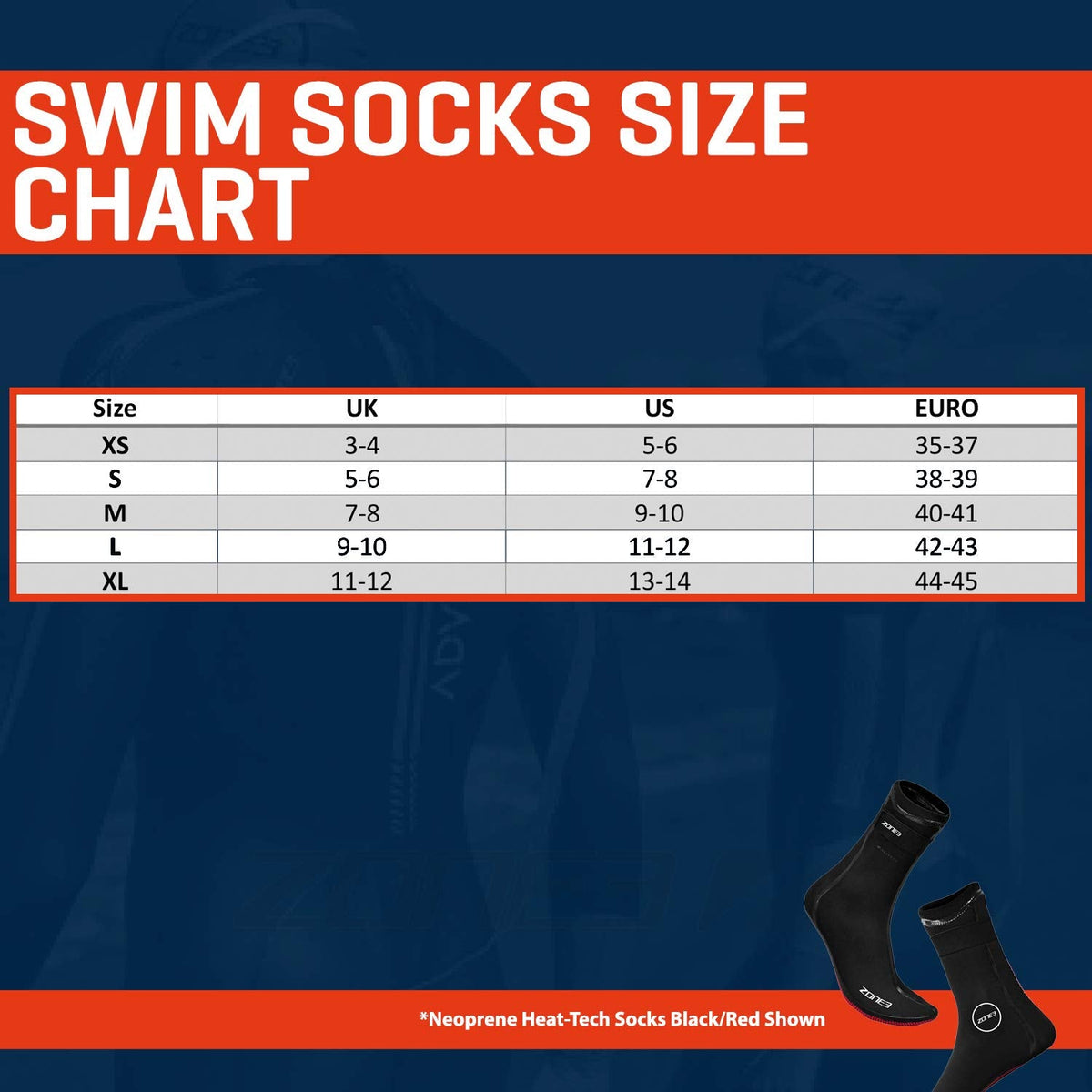 ZONE3 Neoprene Heat-Tech Warmth Swim Socks For Men Women Kids/High Stretch Thermal Wetsuit Socks 3.5mm Thick Neoprene For Swimming, Diving, Snorkel