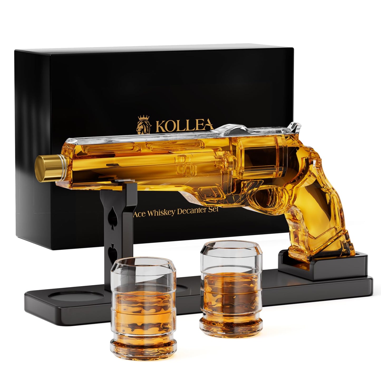 Whiskey Decanter Sets for Men, Kollea Liquor Decanter Set with Glasses, Unique Birthday Gifts Idea for Men Dad, Cool Anniversary Stuff Gifts for Him