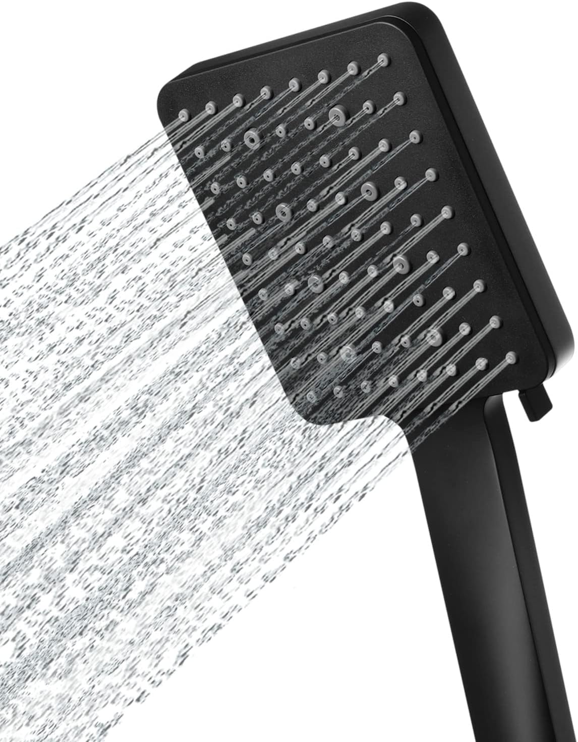 Newentor Shower Head [TESTSIEGER], High Pressure with 6 Spray Modes, Power Shower Head, Large Water Saving ShowerHead Black