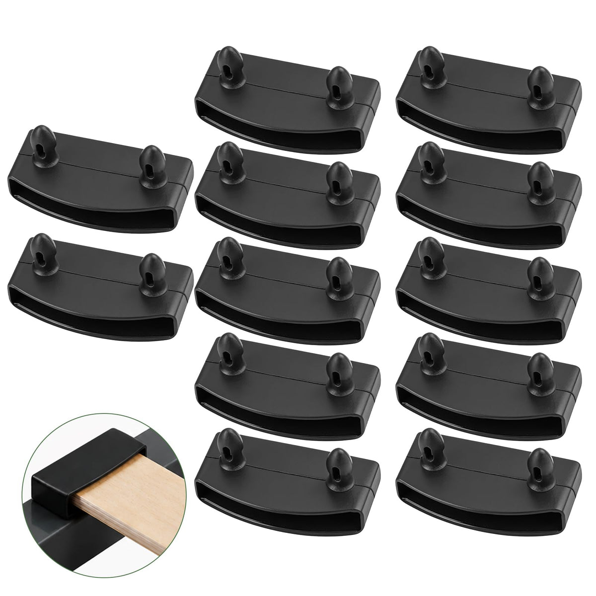 Lafefe 12 Pcs Single Bed Slat Holders for 55mm Slats, Replacement End Bed Slat Caps