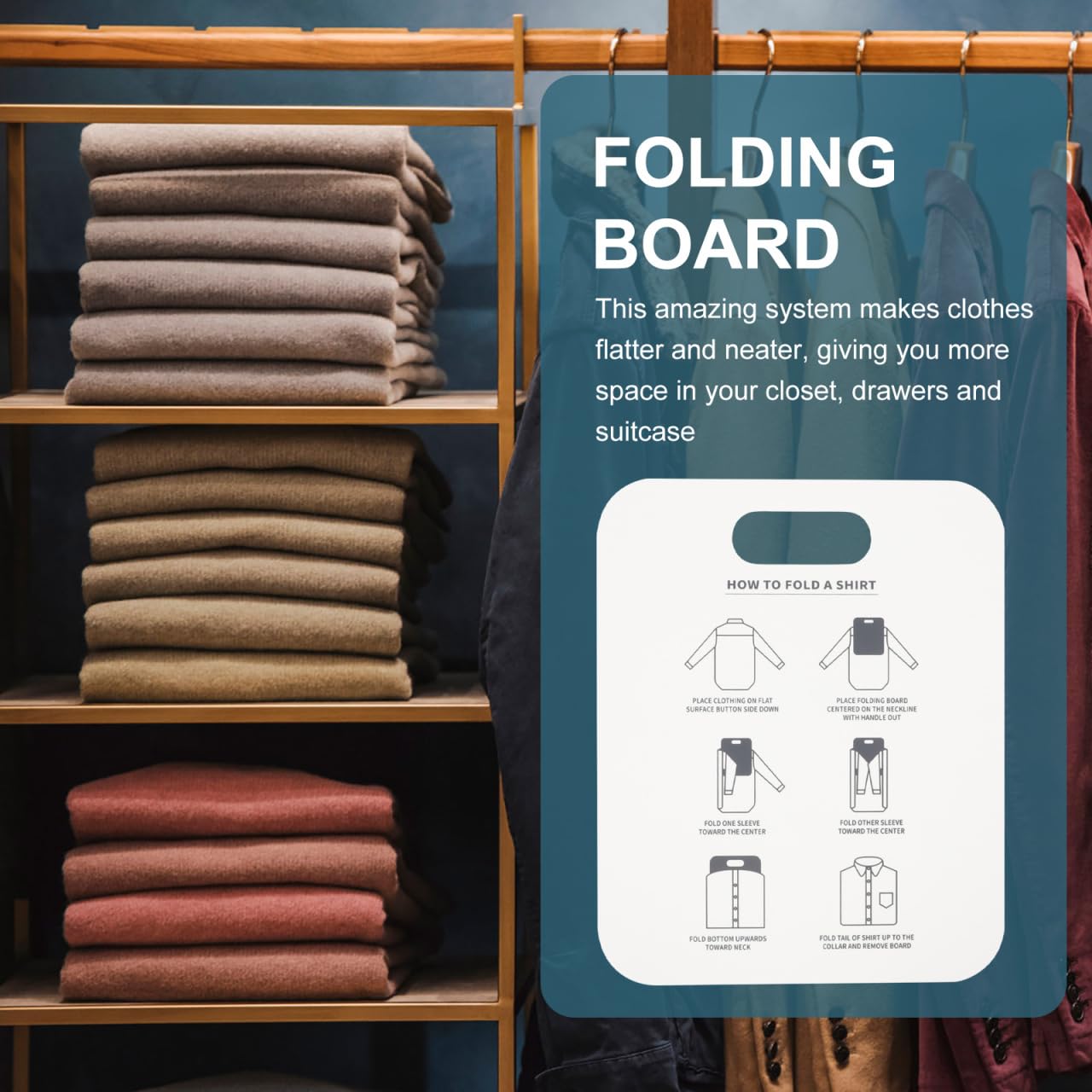 USHOBE 2pcs Shirt Folding Board Folding Boards for Clothing Sweater Shirt Clothes Folder Tee Shirt Folder T Shirt Dividers Plastic Laundry Boards
