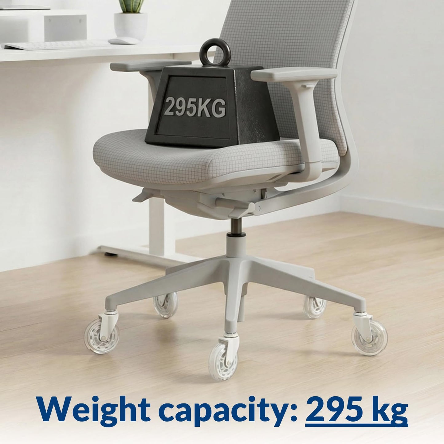 COSYLAND Office Chair Castors - Set of 5 Replacement Rubber Wheels - Heavy-Duty Rollers for Office Chair, Noise Free, Fits 98% Chairs, for All Floors