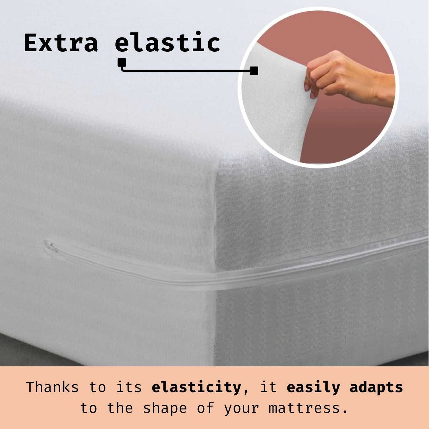 Tural Mattress Encasement 180x190/200cm Super King Size Extra Elastic Resistant Zipped