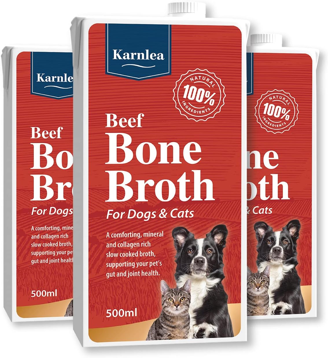 Pets Beef Bone Broth - 3x 500ml | 100% Real & Natural Liquid Bone Broth for Cats & Dogs