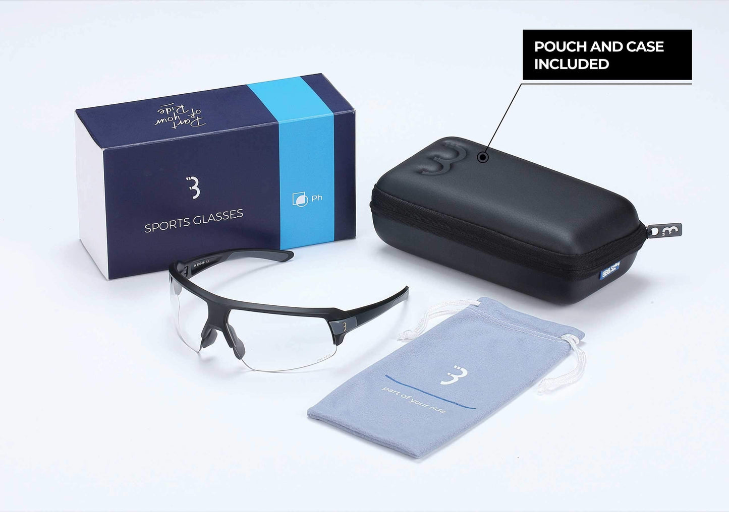BBB Cycling Photochromic Cycling Glasses I Bifocal Sunglasses Mountain And Road Bike I Lightweight Photochromic Sunglasses With UV Protection I