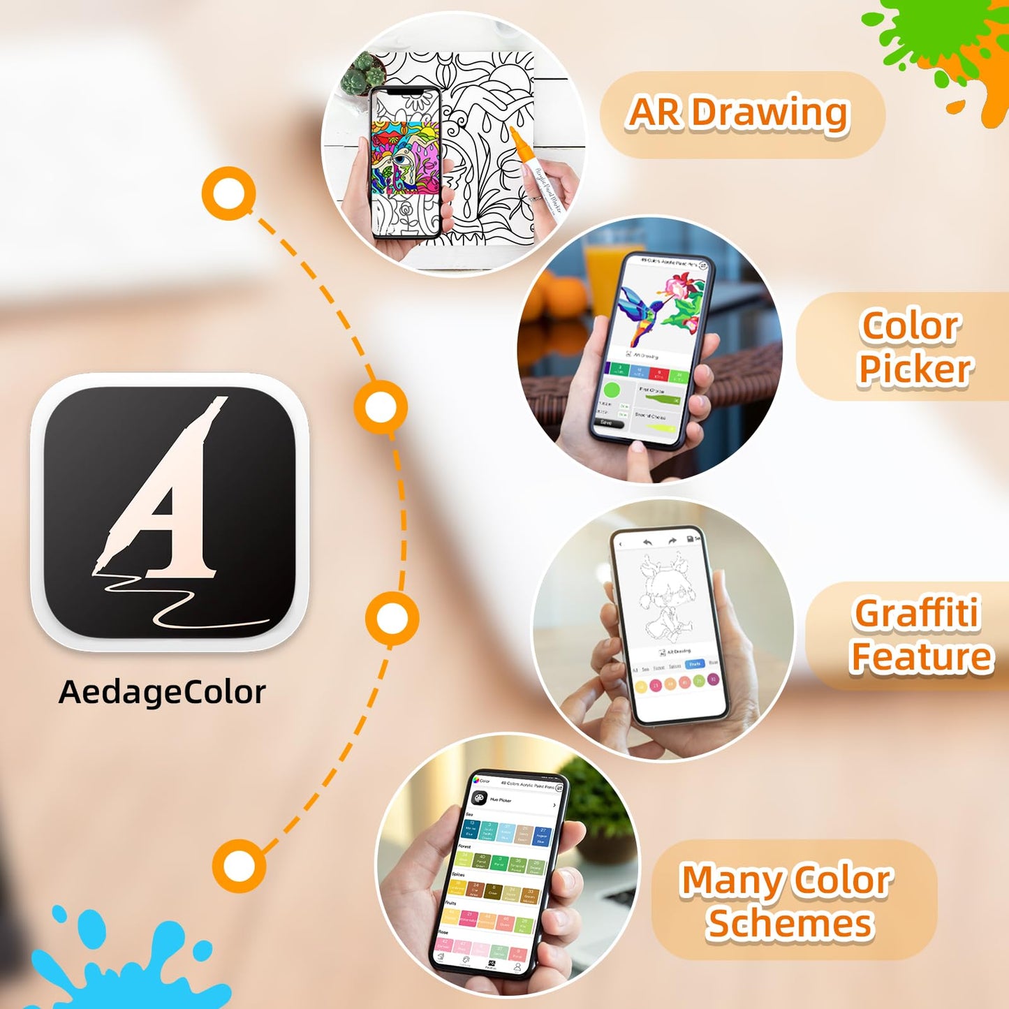 80 Colours Numbered Acrylic Paint Pens with Free App, Dual Tip Acrylic Paint Markers with Brush Tip and Fine Tip for Adults, Kids, Eggs, Wood, Rock,