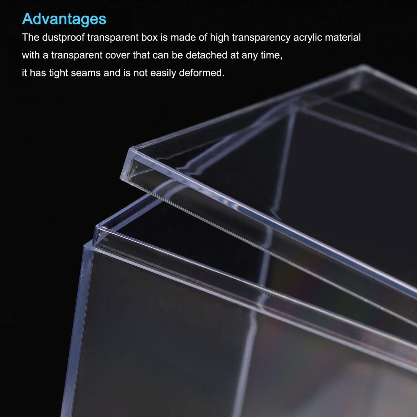 sourcing map Clear Acrylic Plastic Storage Box Square Cube Display Case with Lid, 5.1x5.1x5.1cm Container Box for Small Item, Pack of 2
