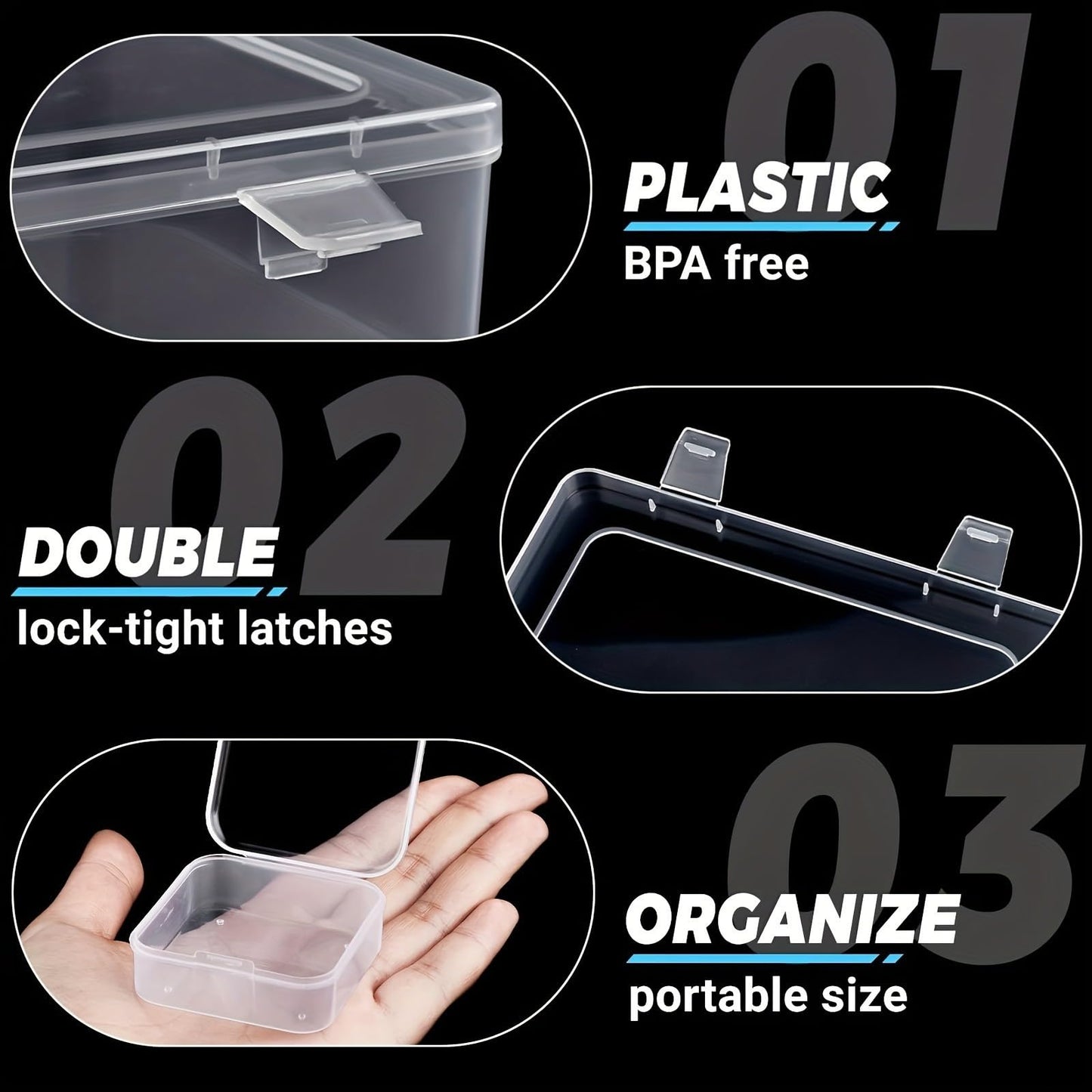 Bead Storage Box, Small Storage Box with Lid, Transparent Bead Organiser