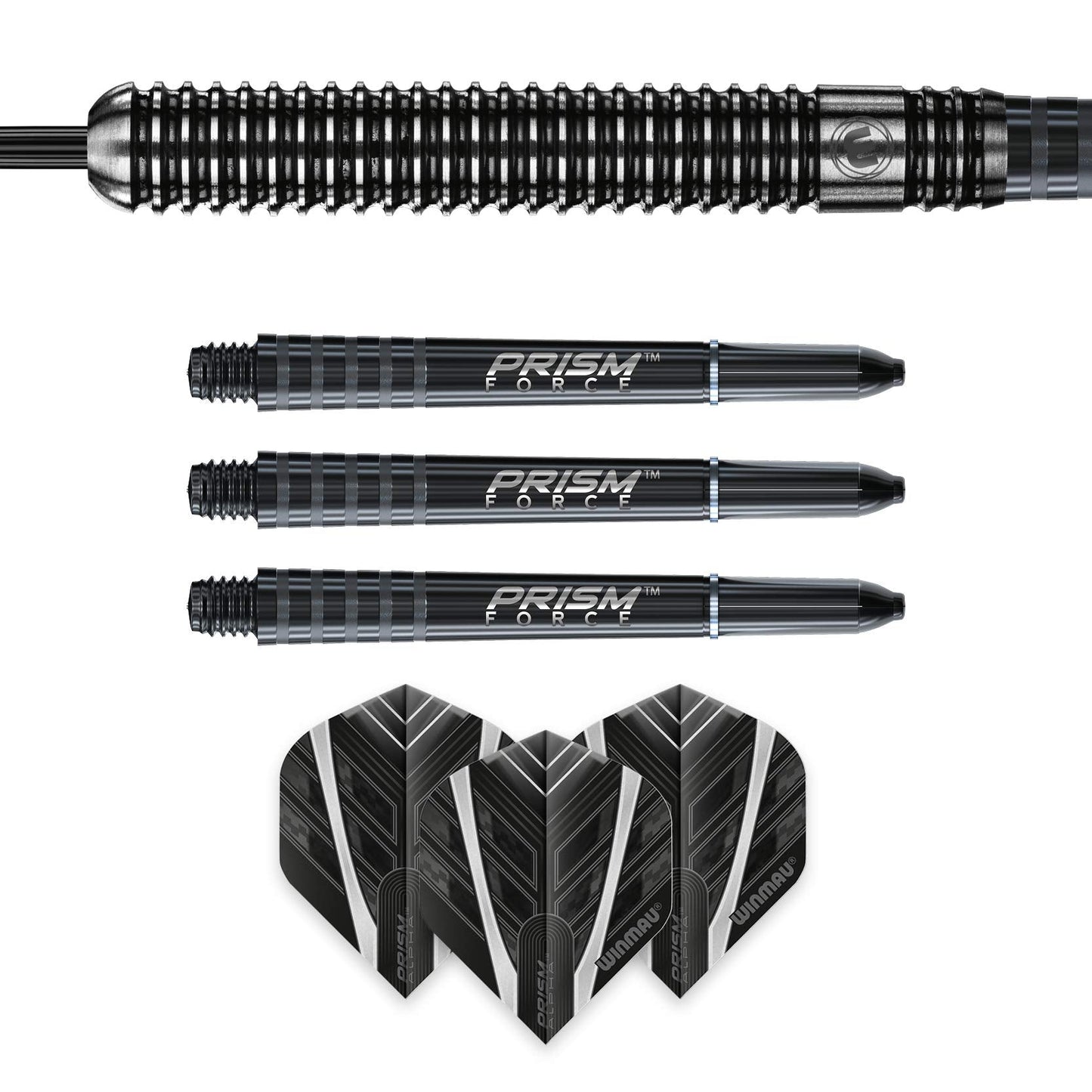 WINMAU Blackout 28 Gram Tungsten Darts Set with Flights and Shafts (Stems)