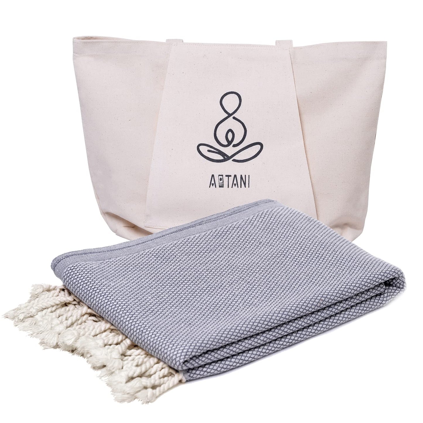 ATANI Turkish Beach Towel (69x35 Inches), Oversized 100% Cotton Bath Towels Lightweight Quick-Dry Beach Blanket for Travel, Picnic, Camping