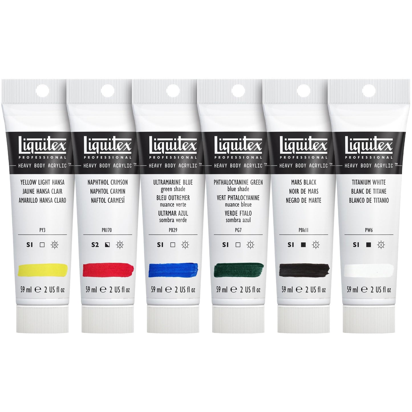 Liquitex Professional Acrylic Heavy Body Set of 6 x 59 ml Classic Colours