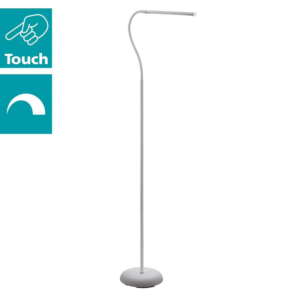 Eglo LED Touch Dimmer White Adjustable Floor Lamp 'LAROA'