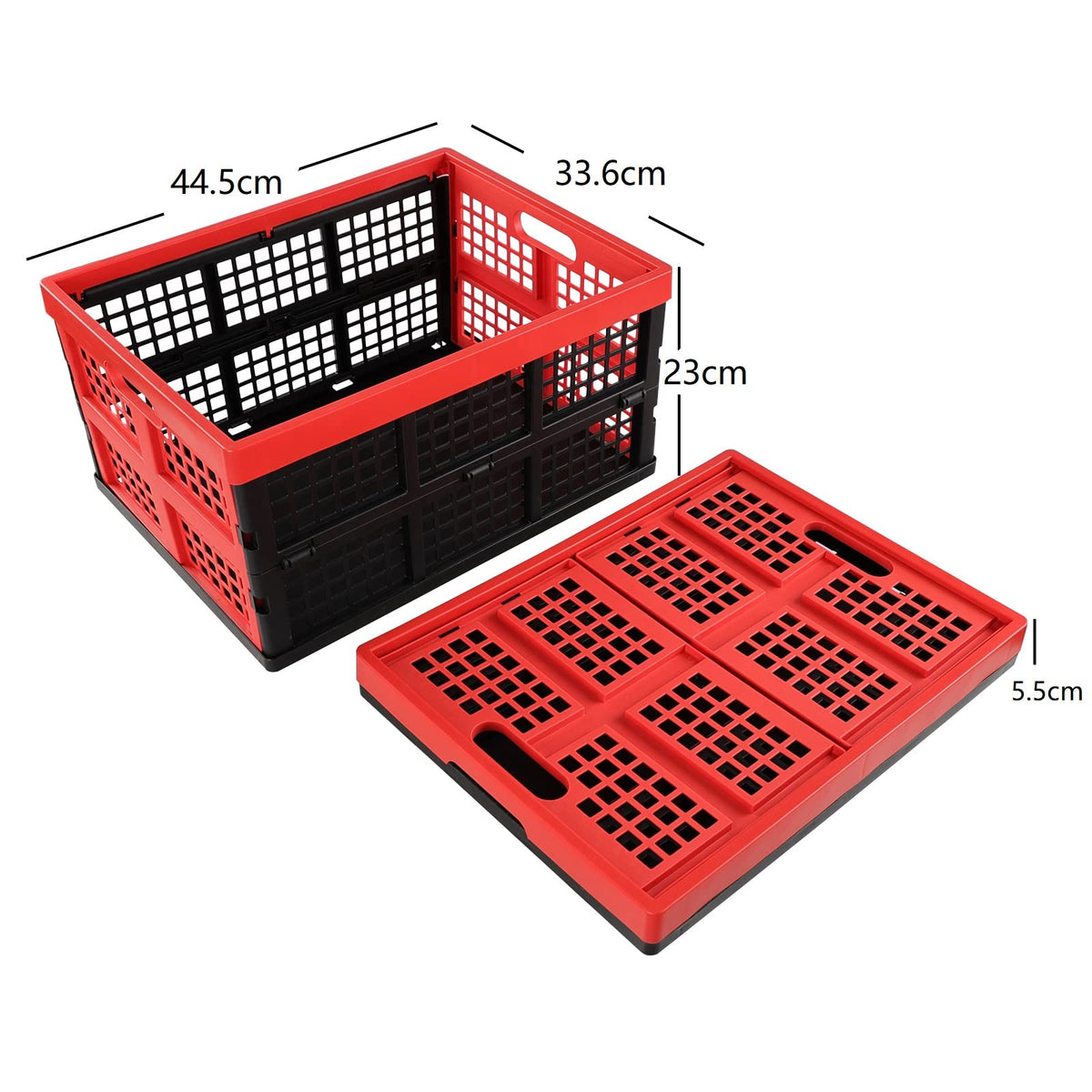 Ramddy 32 L Plastic Collapsible Storage Crate, 4 Pack Foldable Milk Crate