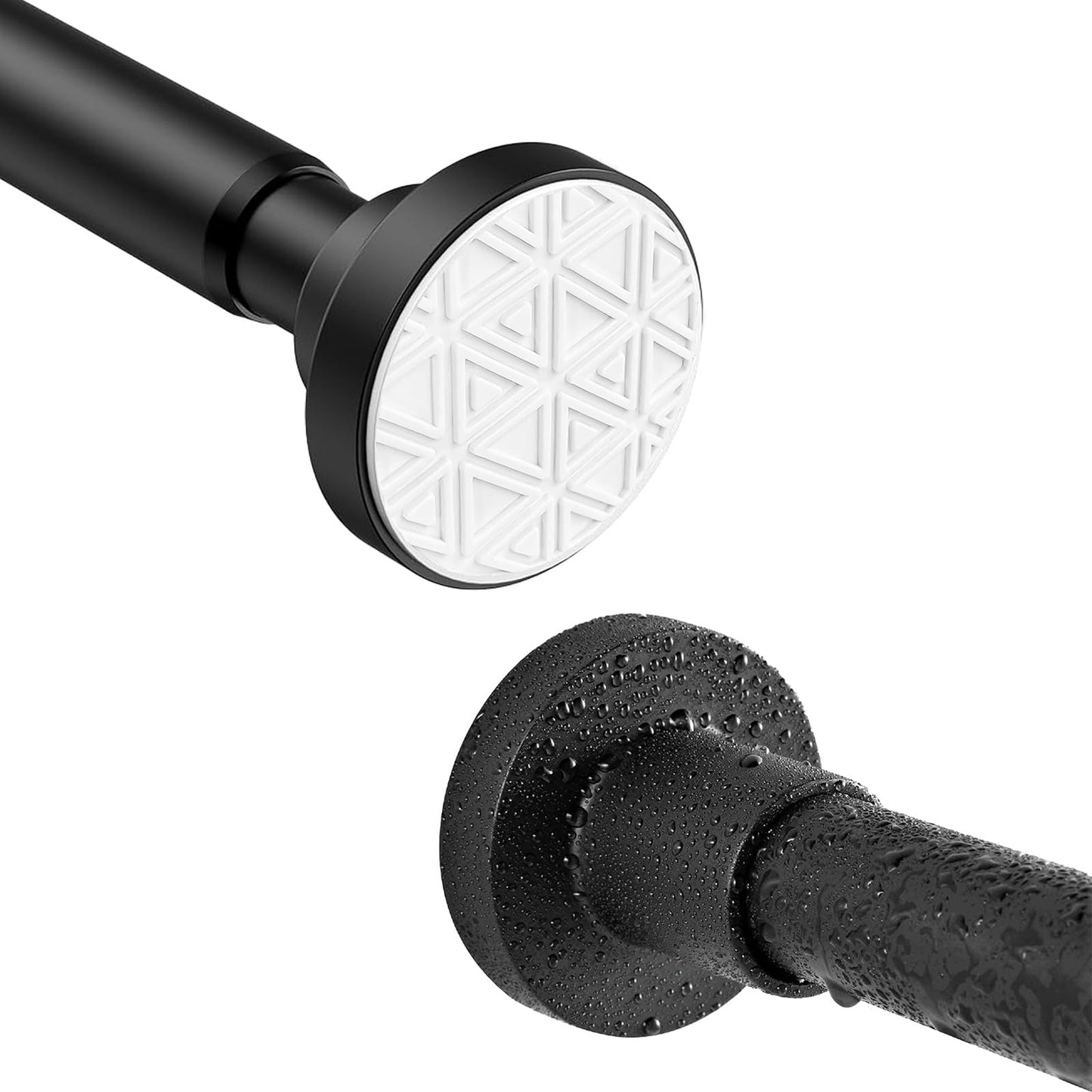 Extendable Shower Curtain Pole 98-290cm(38"-114") Stainless Steel No Drill Curtain Pole,Kongming Door Shower Curtain Rail Tension Rod,Non-Slip,Never
