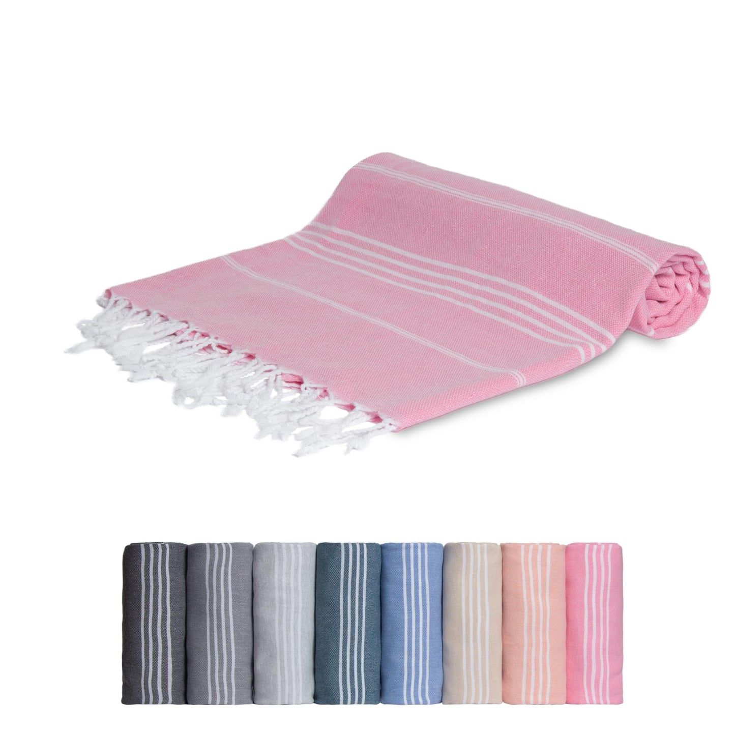 MEBY XXL Sauna Towel (100 x 200 cm) Beach Towel Bath Towel Turkish Hammam Towel 100% Cotton (Pink)