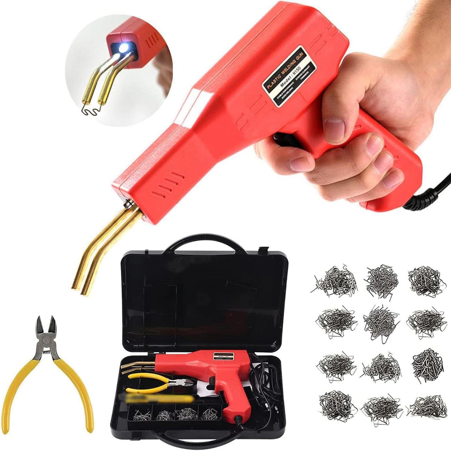 150W Plastic Welding Machine Car Bumper Repair Kit, 800Pcs Hot Staples Welding Repairing Machine, Plastic Welding Repair Kit for Car
