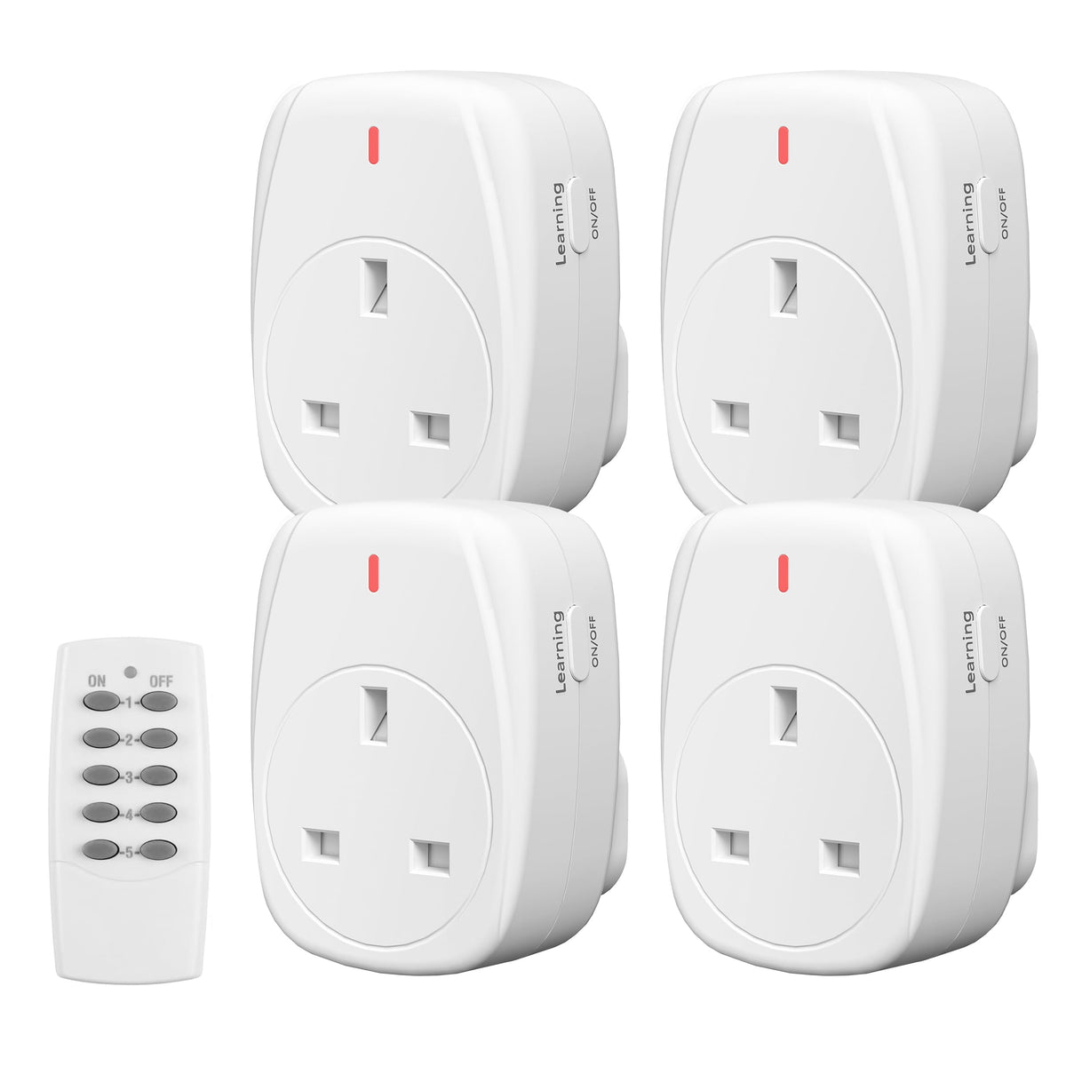 HBN 13A/3120W Remote Control Plug Sockets,Wireless Remote-Control Socket for Christmas Light,Wireless Remotes Light Switch with 30m/100ft Operating