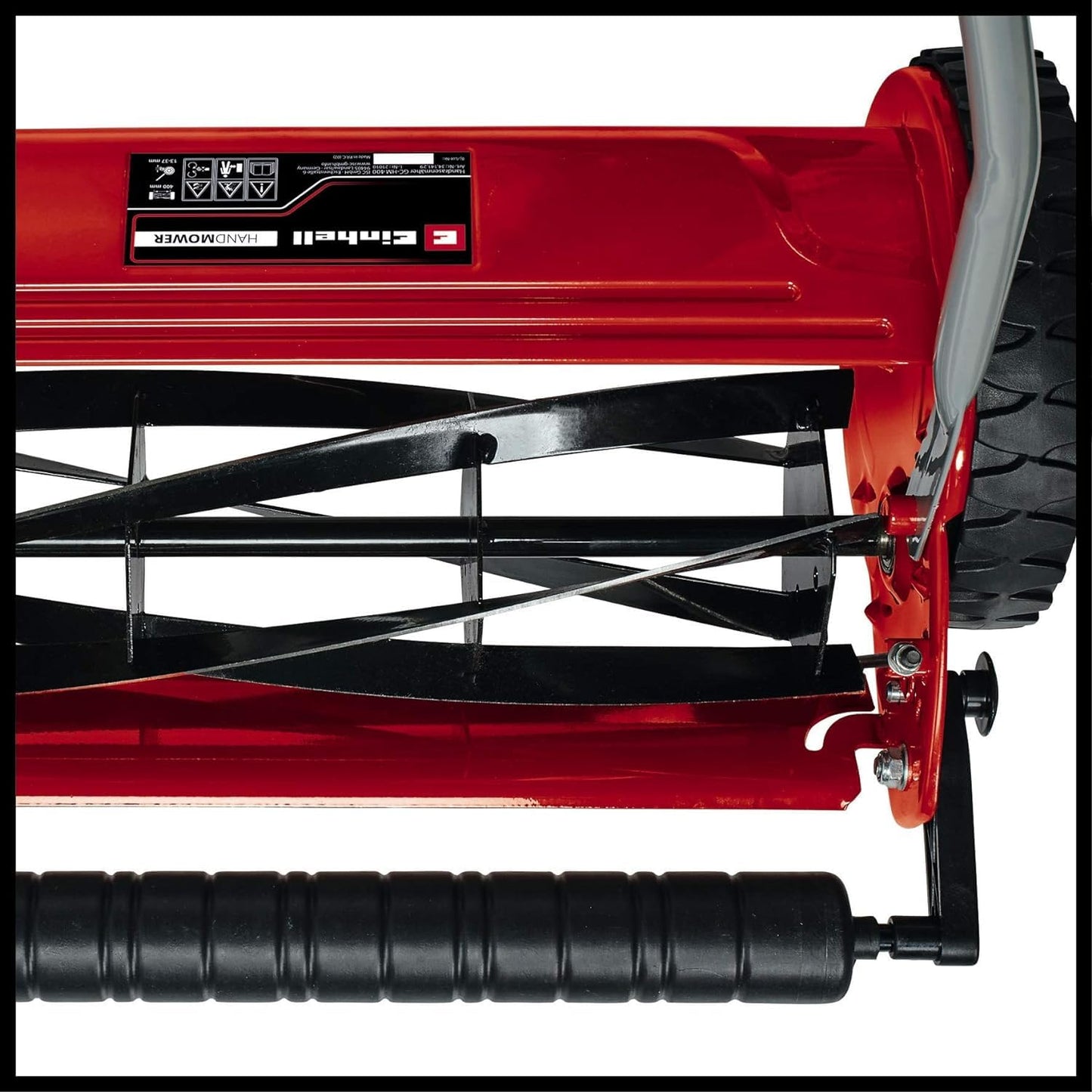Einhell GC-HM 400 Hand Push Lawnmower -- Manual Lawn-Mower With 40cm Cutting Width, 27L Grass Box, 4 Cutting Height Levels -- Walk-Behind Lawn Mower