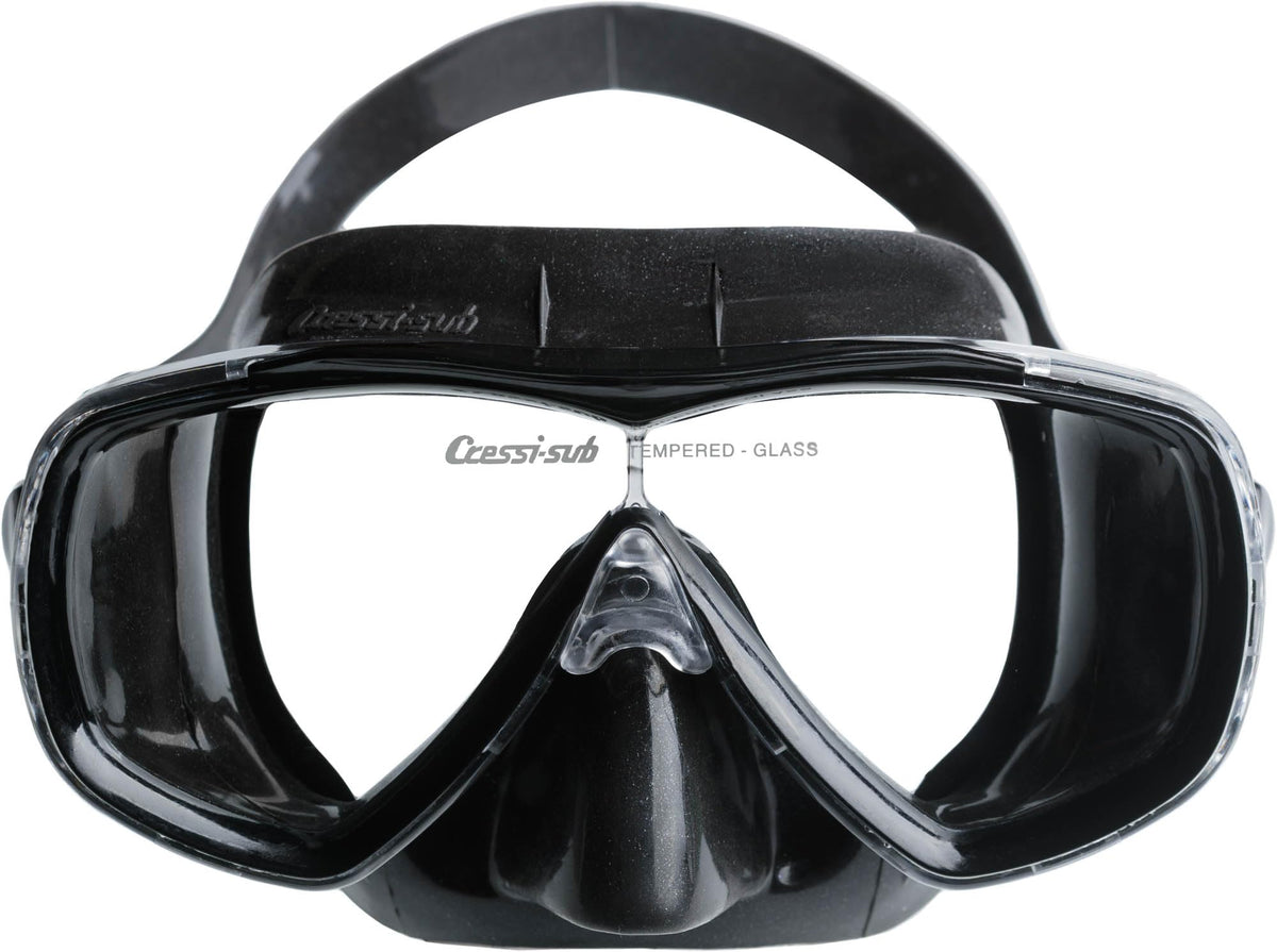 Cressi Estrella & Gamma Combo - Combo Set Mask Estrella + Snorkel Gamma for Snorkelling and Diving, Black/Black, One Size, Adult Unisex