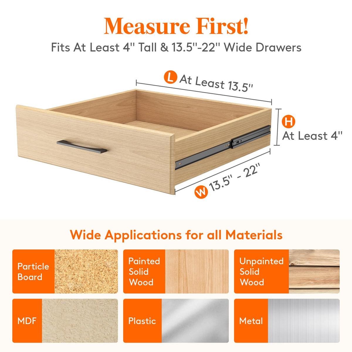 Lifewit 4 Pack 5" High Drawer Dividers 34-56cm/13.5-22" Adjustable Drawer Organiser for Clothes/Utensils, Expandable Kitchen Drawer Dviders