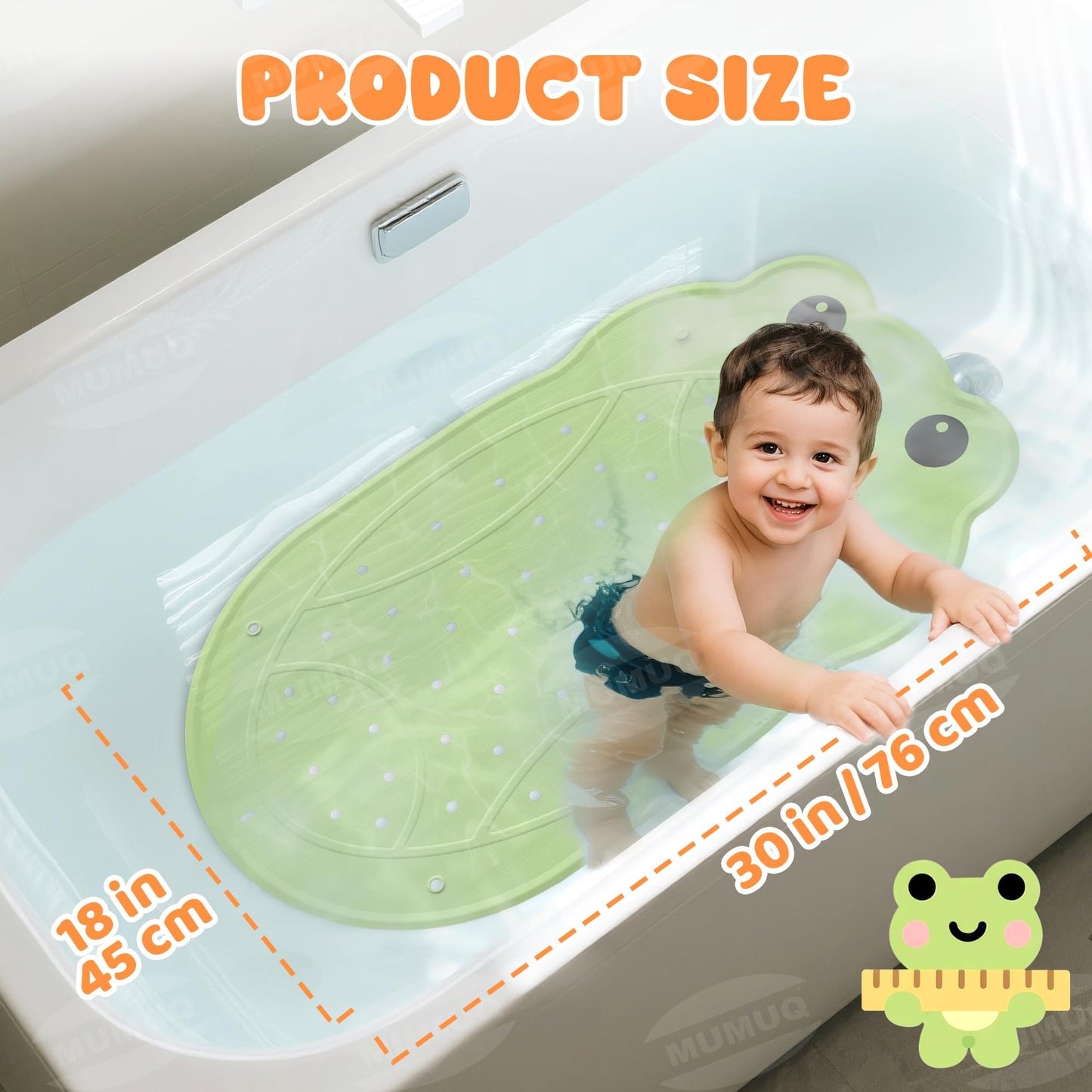 Baby Bath Mat for Tub Non Slip 76 x 45 cm Soft Rubber Shower Mat for Kids