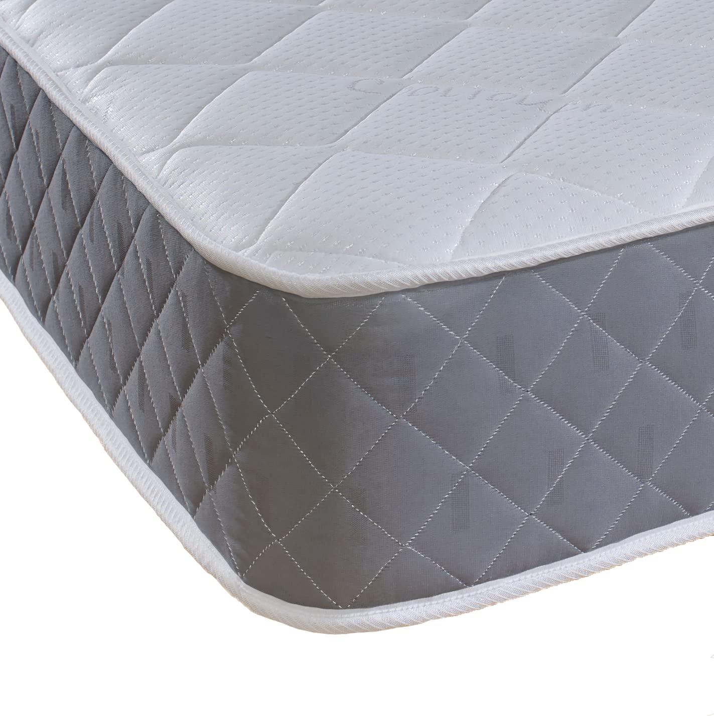 Extreme Comfort Spring Coil Diamond Grey Essentials Mattress | 4ft6 Double (135cm x 190cm) | Foam Free Spring Coil | Plush Feel | Cooltouch Plus Sleep