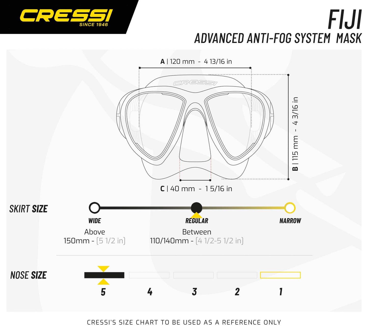 Cressi Fiji & Gamma - Combo Set Mask & Snorkel Unisex Adult