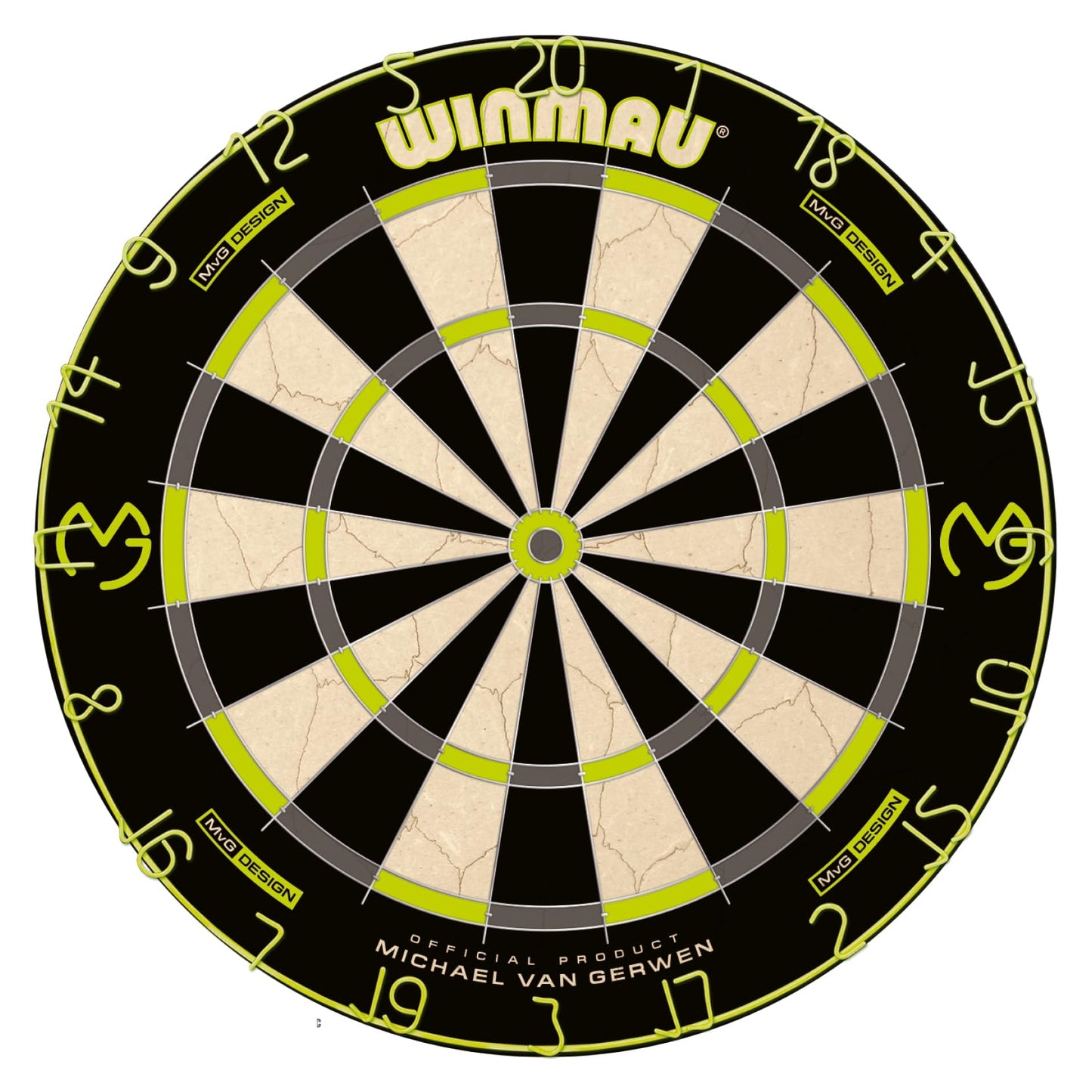 WINMAU Dartboard Cabinet Set Michael van Gerwen MvG Darts Cabinet | Dartboard | 2 x Sets of Darts & Accessories