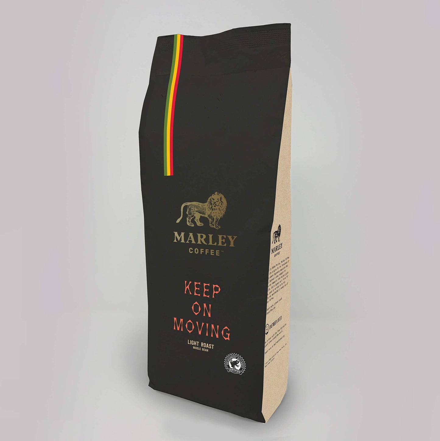 Keep On Moving Light Roast Coffee Beans 1kg - Marley Coffee - From The Marley Family - Rainforest Alliance Certified - For All Machines
