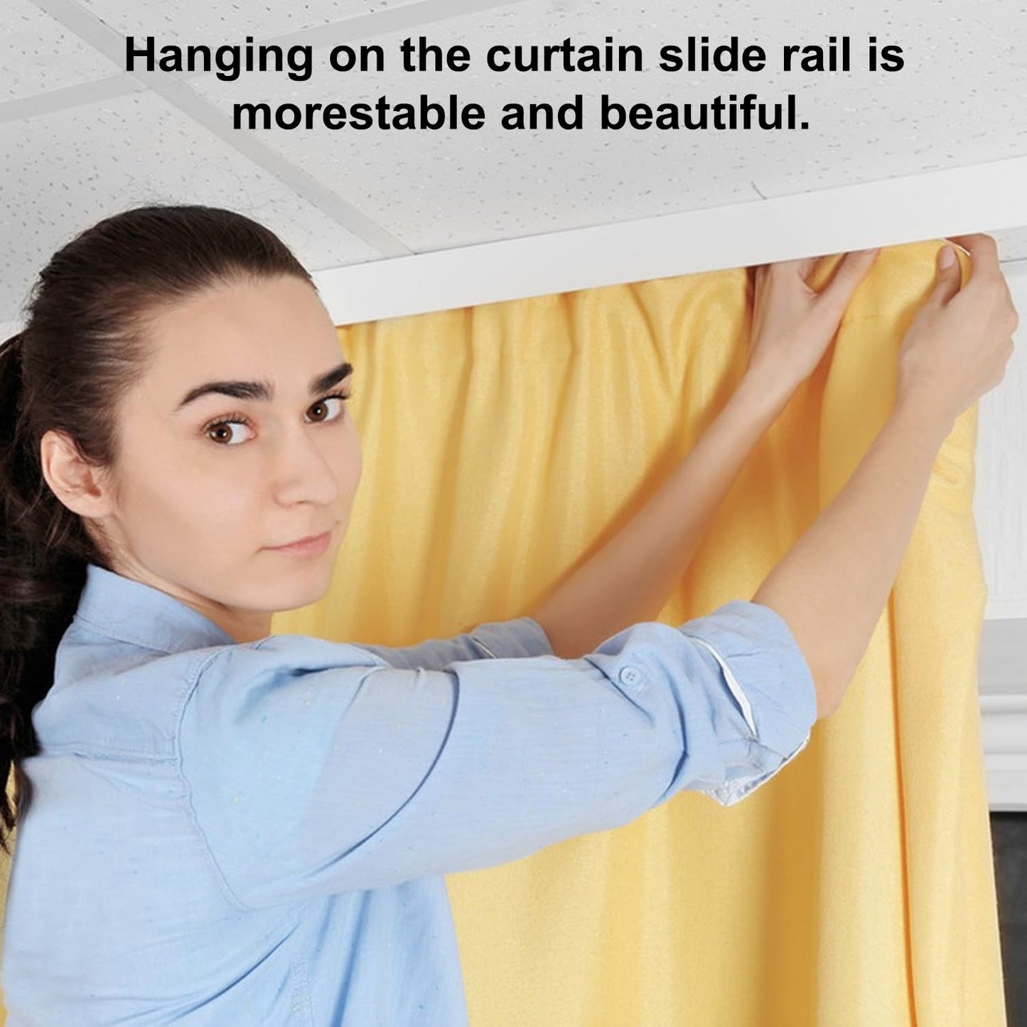 Uskerb Metal Curtain Hooks (20Pcs) - Versatile Track Hooks for Windows, Doors & Showers
