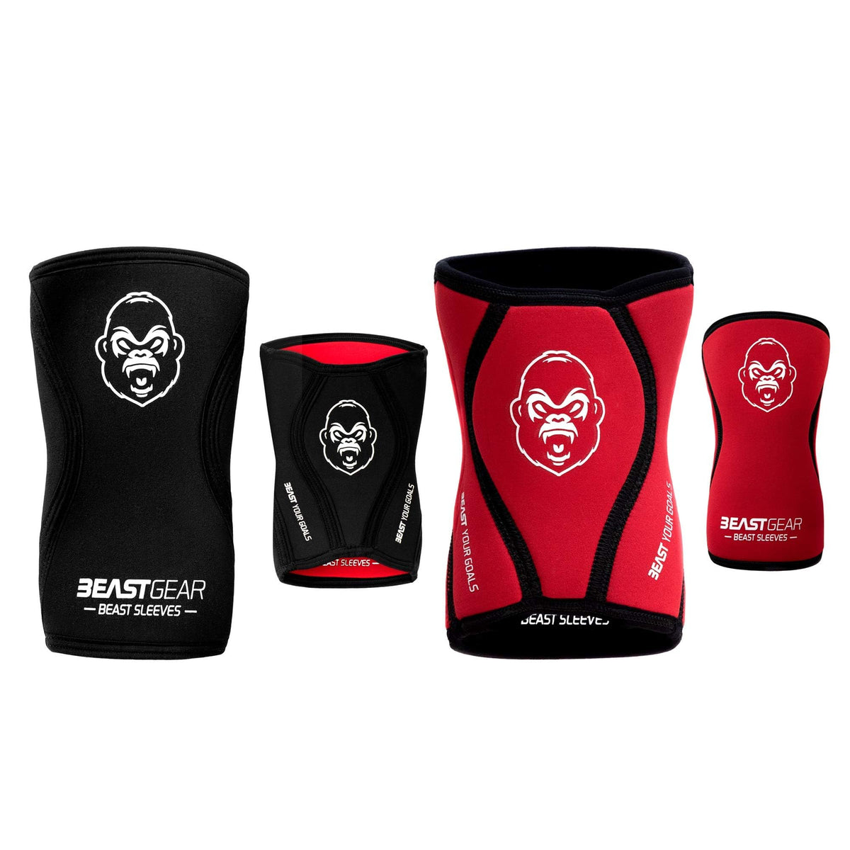 Beast Gear Premium 5mm Neoprene Compression Knee Sleeves for Support and Protection. Weightlifting, Crossfit, Powerlifting, Squats, Running (M)