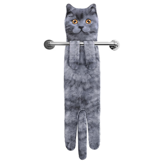 AGRIMONY Cat Funny Hand Towels - Cute Bathroom Kitchen Towels Cat Decor Decorative Hanging Face Towels Super Absorbent Soft-Valentine Christmas House