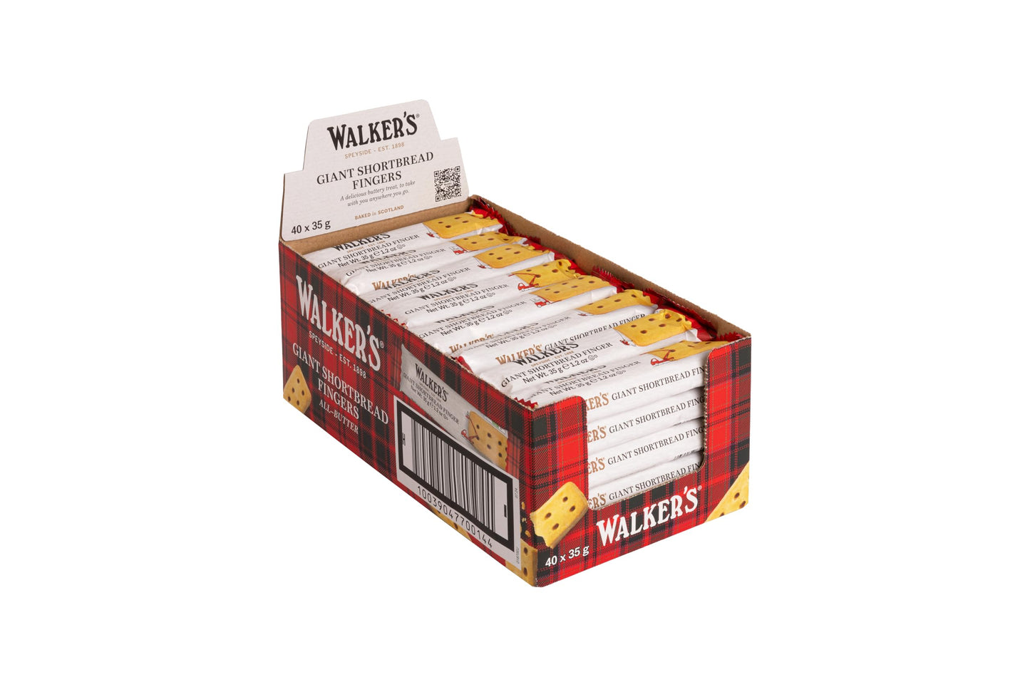 Walker's Shortbread Fingers ? Traditional Pure Butter Scottish Recipe, Giant Size Biscuits (40 x 35g)