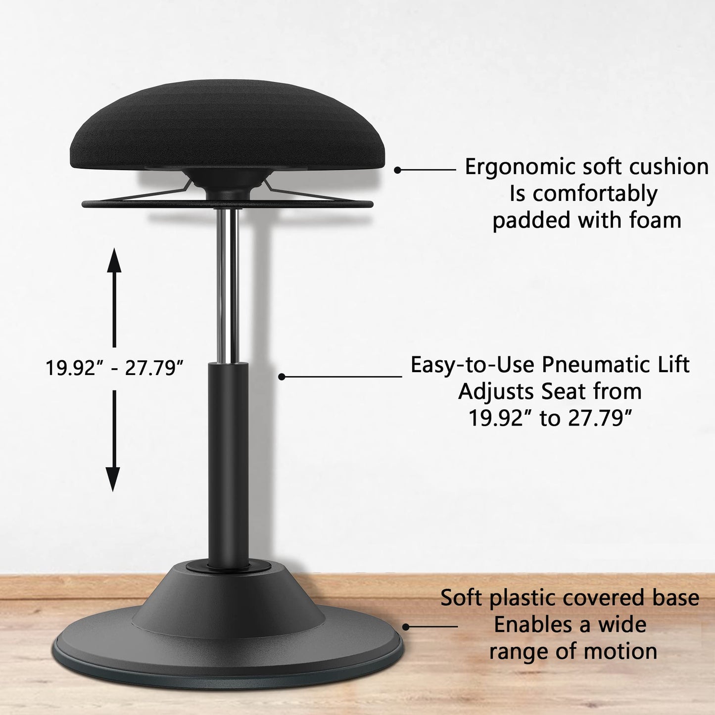 Ergooffile Ergonomic Wobble Stool for Standing Desk, Height Adjustable