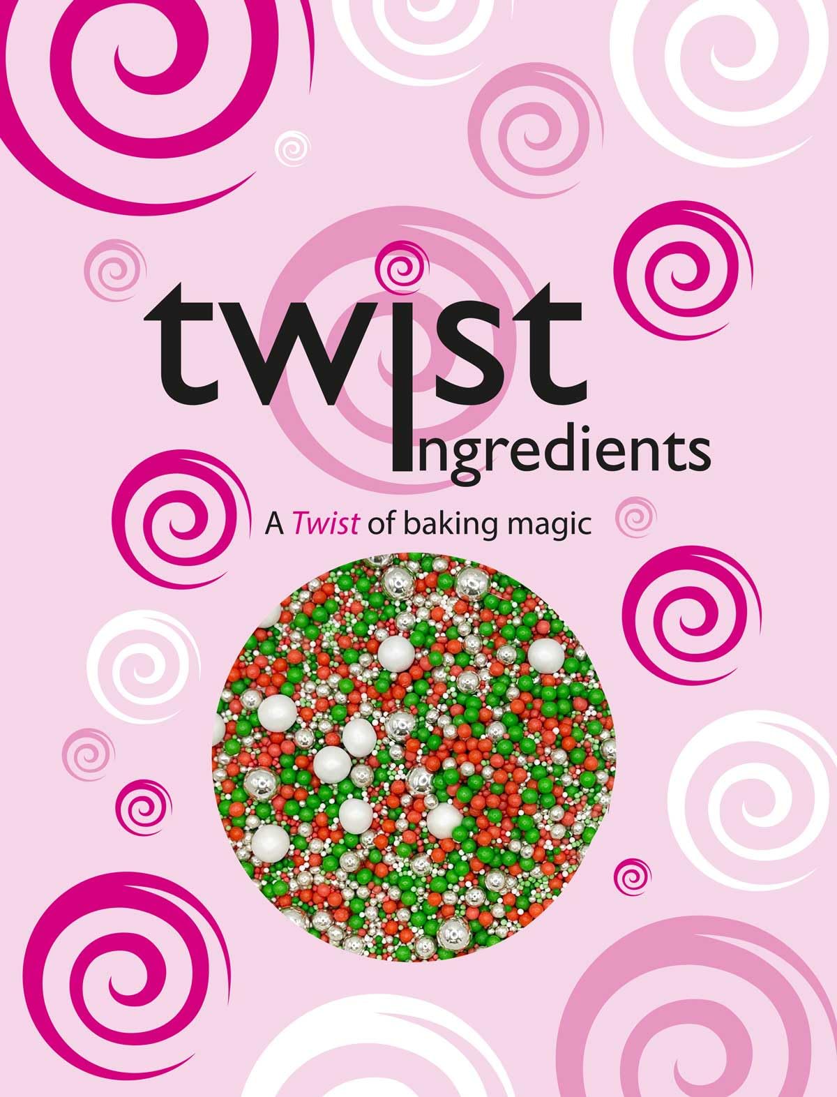 Twist Ingredients - Pearls Mix - Twinkle Christmas Pearl Cake Topper Sprinkles - 1kg Shimmer Ball Edible Christmas Cake Decorations UK for Xmas Baking