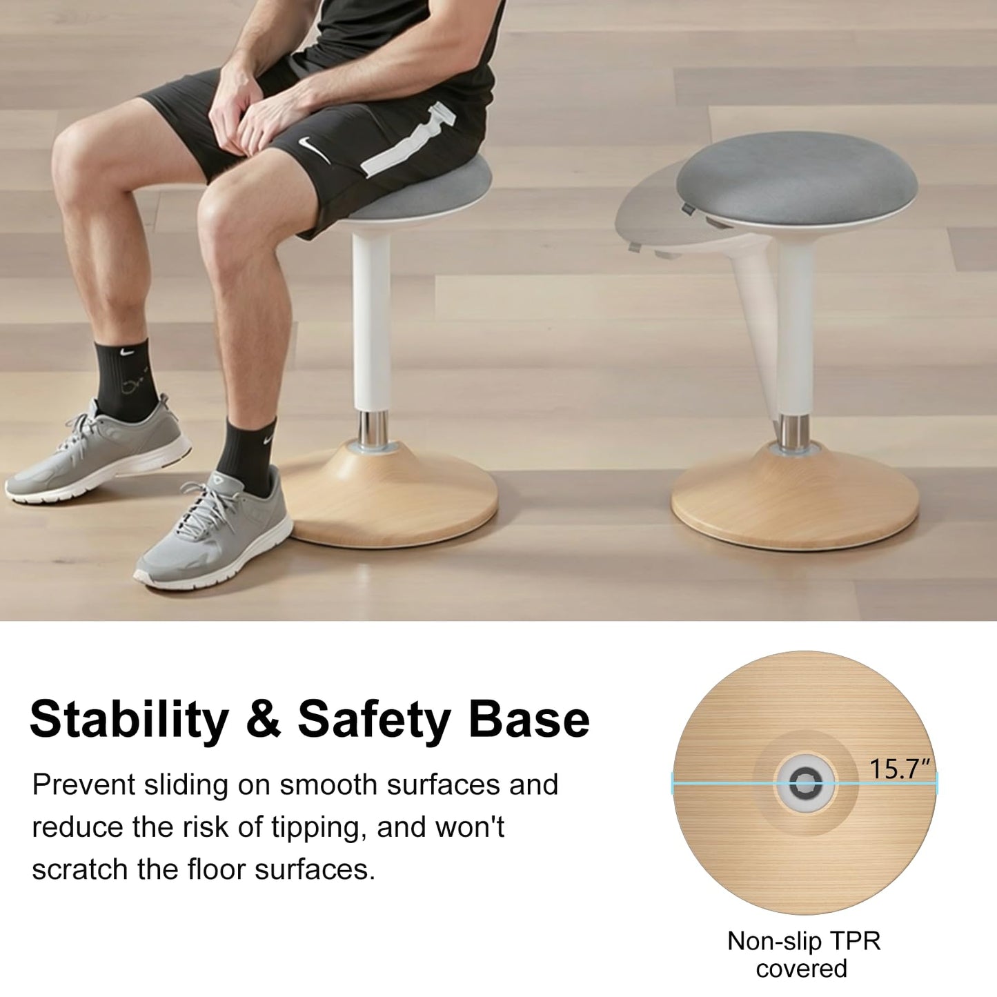 Wobble Stool,Height Adjustable,440lbsCapacity Balance Chair,for Home&Office