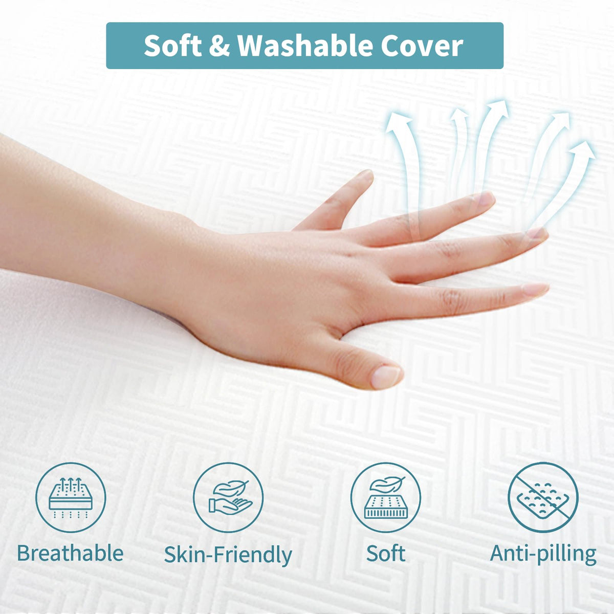 wowttrelax Folding Mattress Small Double With Washable Cover, 120x190x15cm