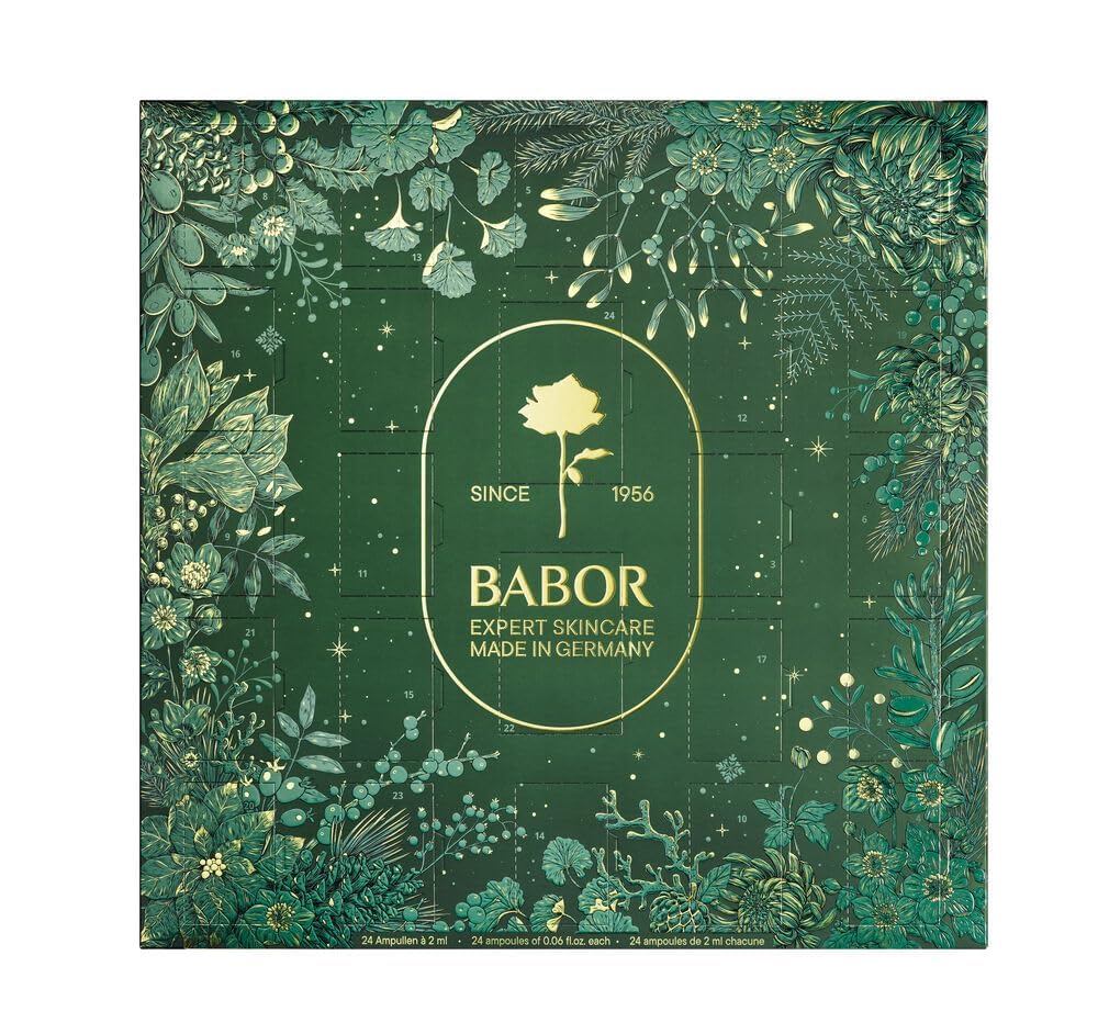 BABOR Adventskalender, 24-Tage-Intensiv-Ampullen-Kur, Feuchtigkeit, Regeneration und Anti-Aging, Beauty-Set, Kosmetik-Kalender, 24 x 2 ml