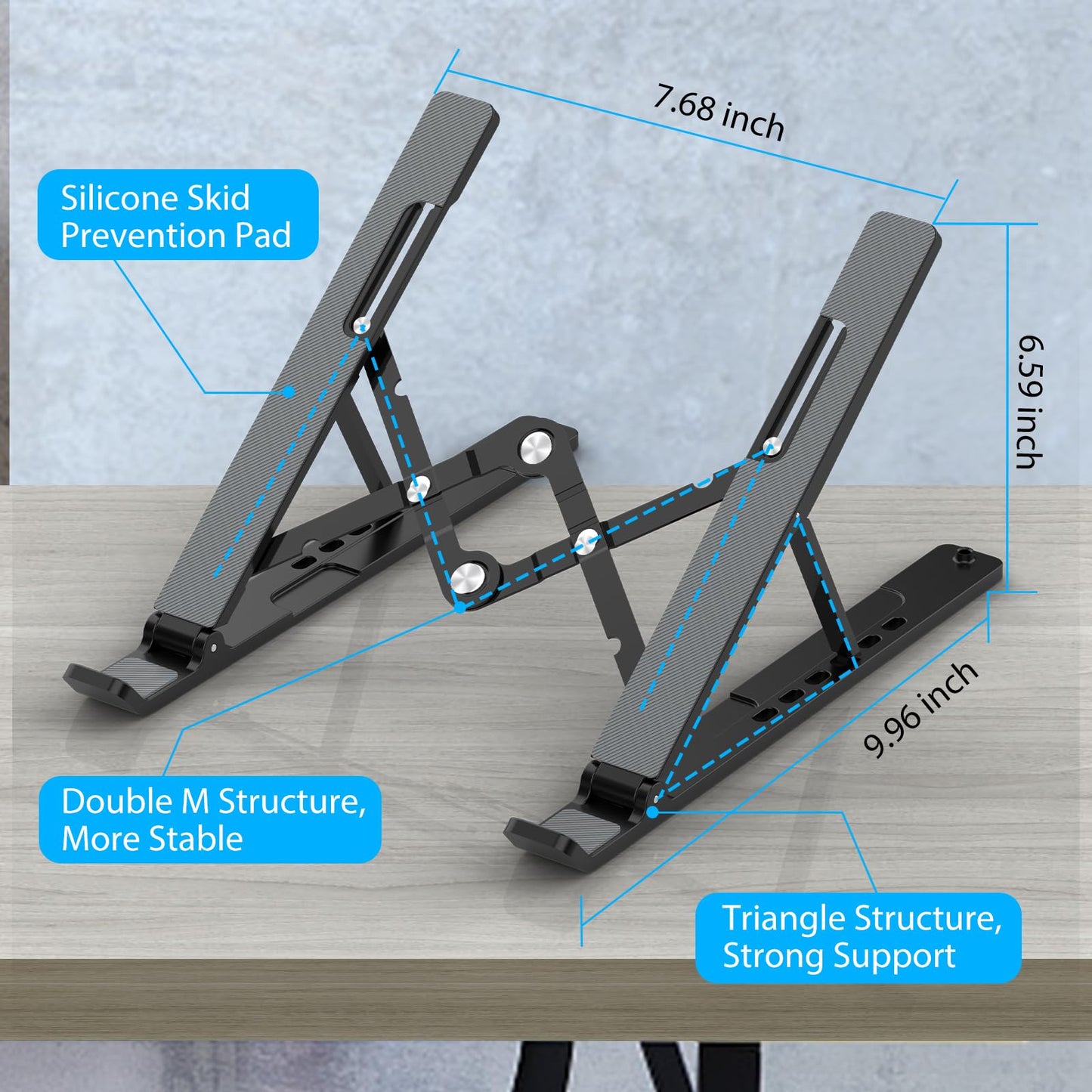 Nayka Adjustable Laptop Stand, Portable Laptop Riser for Desk