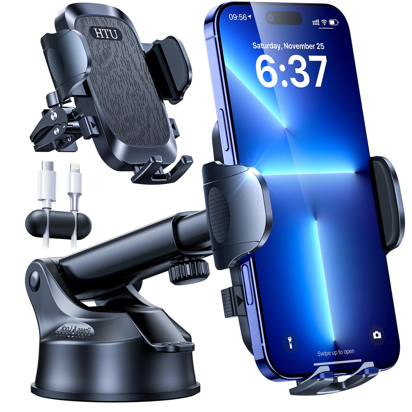 2026 BEST Car Phone Holder [110+LBS Strongest Suction & True Military-Grade]Rotatable Universal Mobile Phone Mount Dashboard Windscreen Vent Cradle
