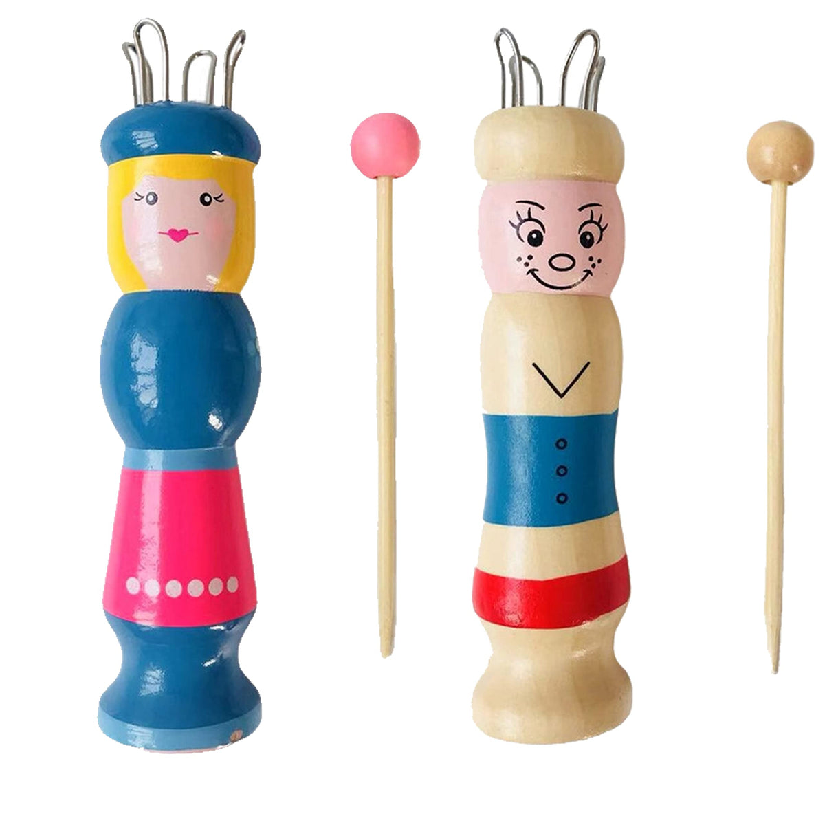 Yeesabella 2 Pack Knitting Dolly Set, Beginners Knitting Kit Wooden Spool Knitting Doll Knitting for A Beginners Starter Kit for Adults French