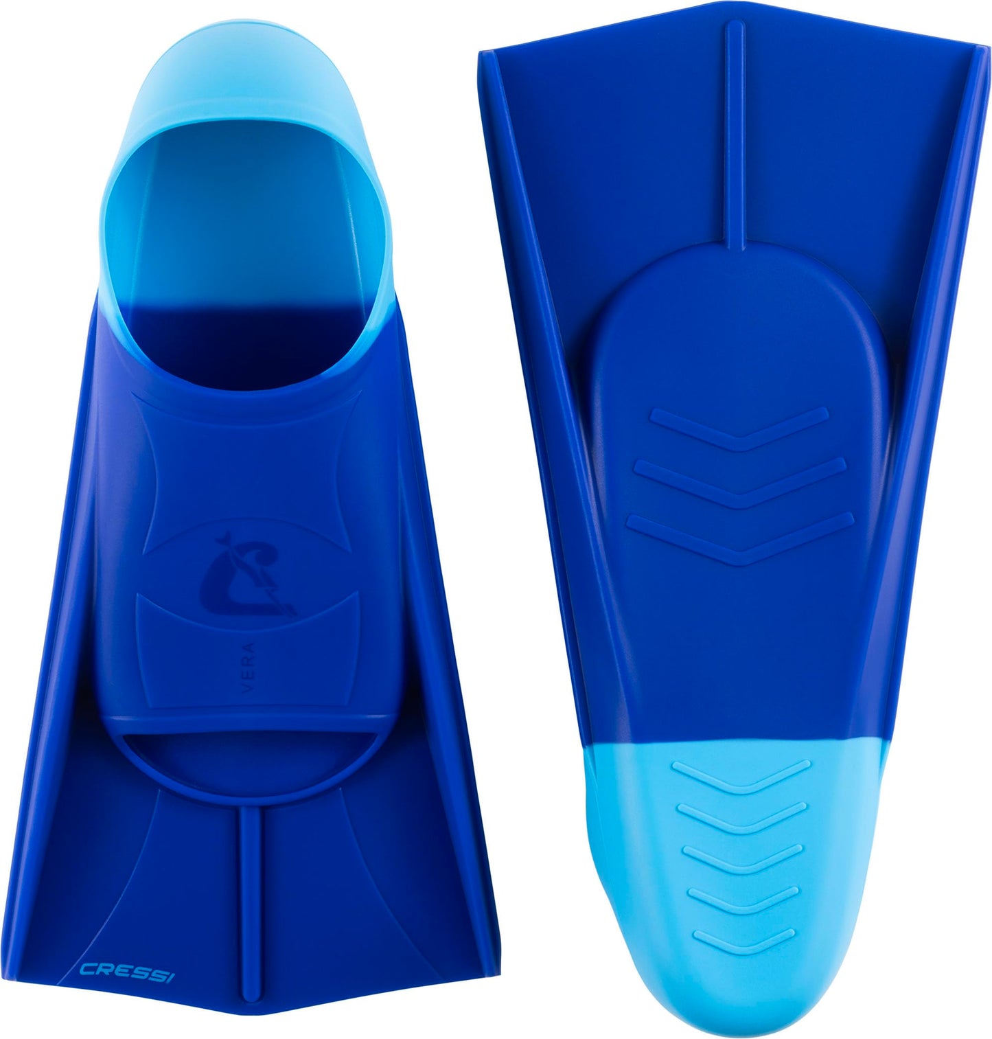 CRESSI Vera Fins Blue/Azure M-Unisex 100% Silicone Short Fins Closed Shoe Design, for Swimming, Open Water Training, Swimming Pool, Snorkelling,